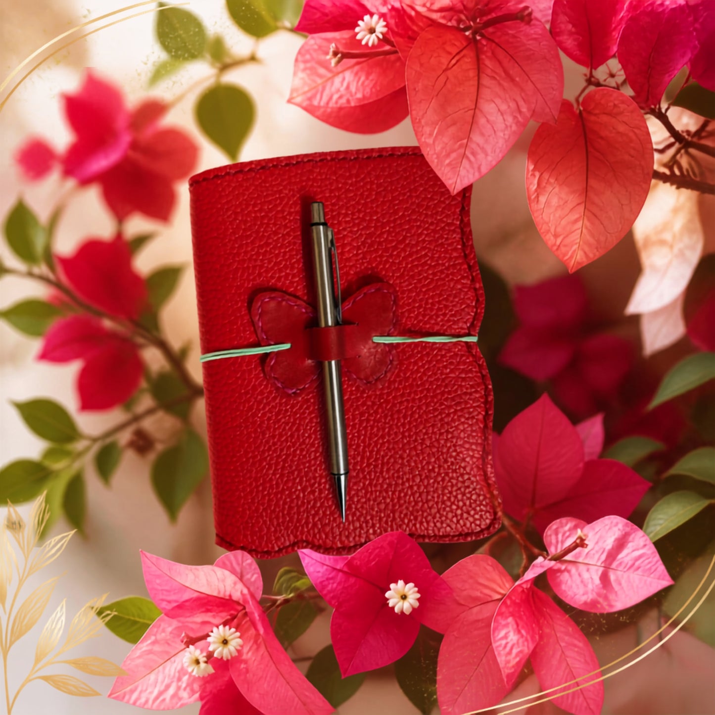 A6 Butterfly Folio with Bow Pen HolderI Journal Cover I Traveler’s Notebook