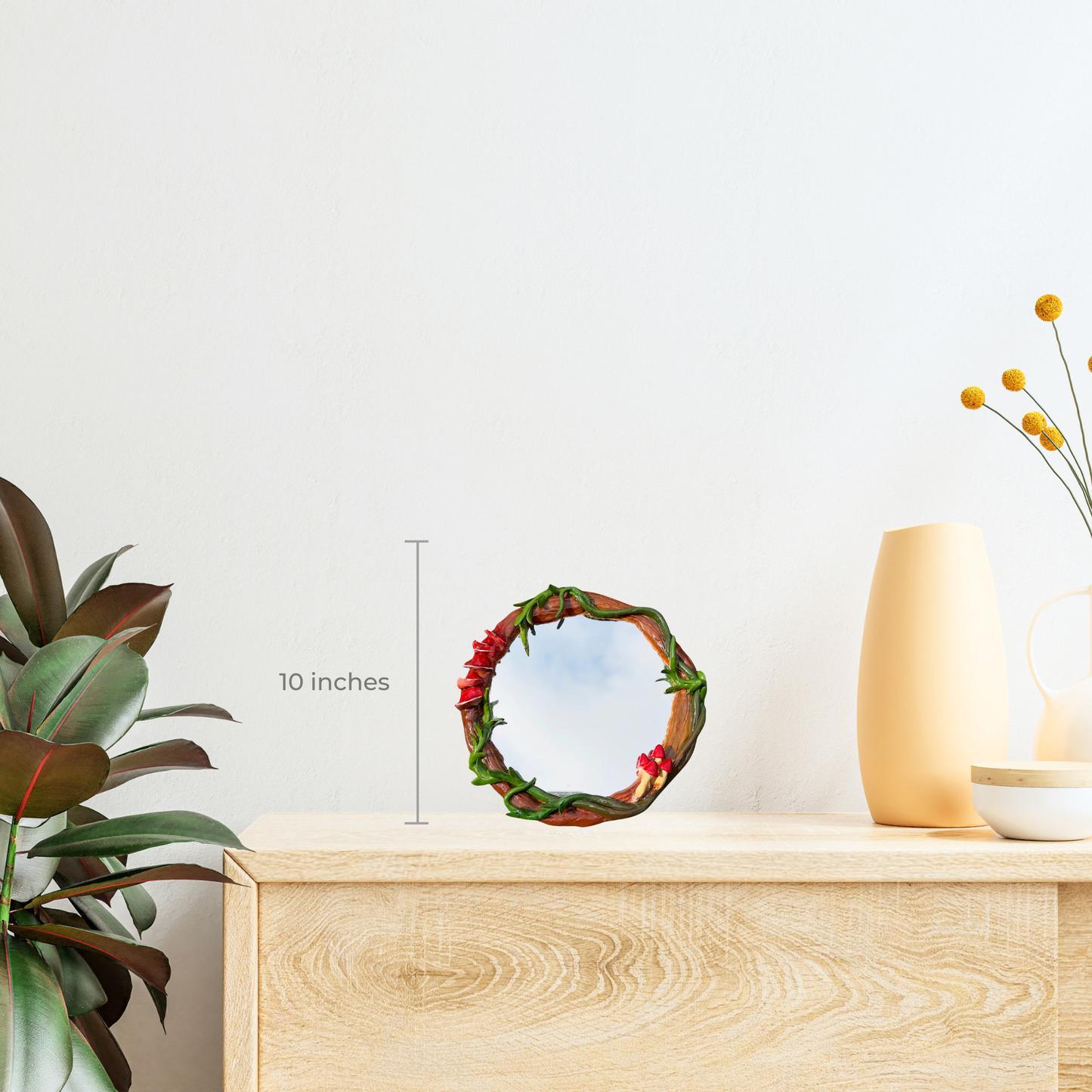 Mushroom Clay Mirror