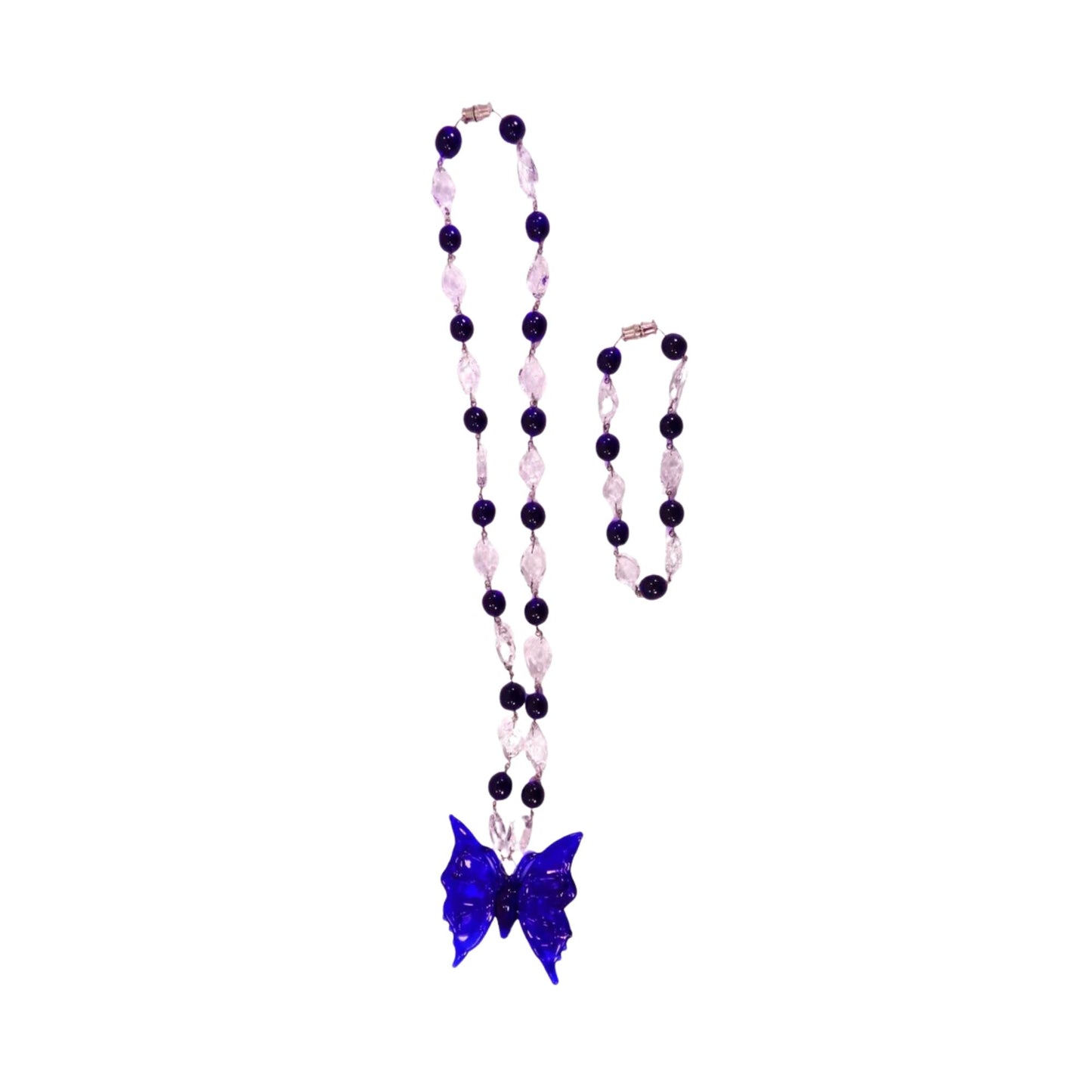 Butterfly Pendant with Beads and Diamond Set