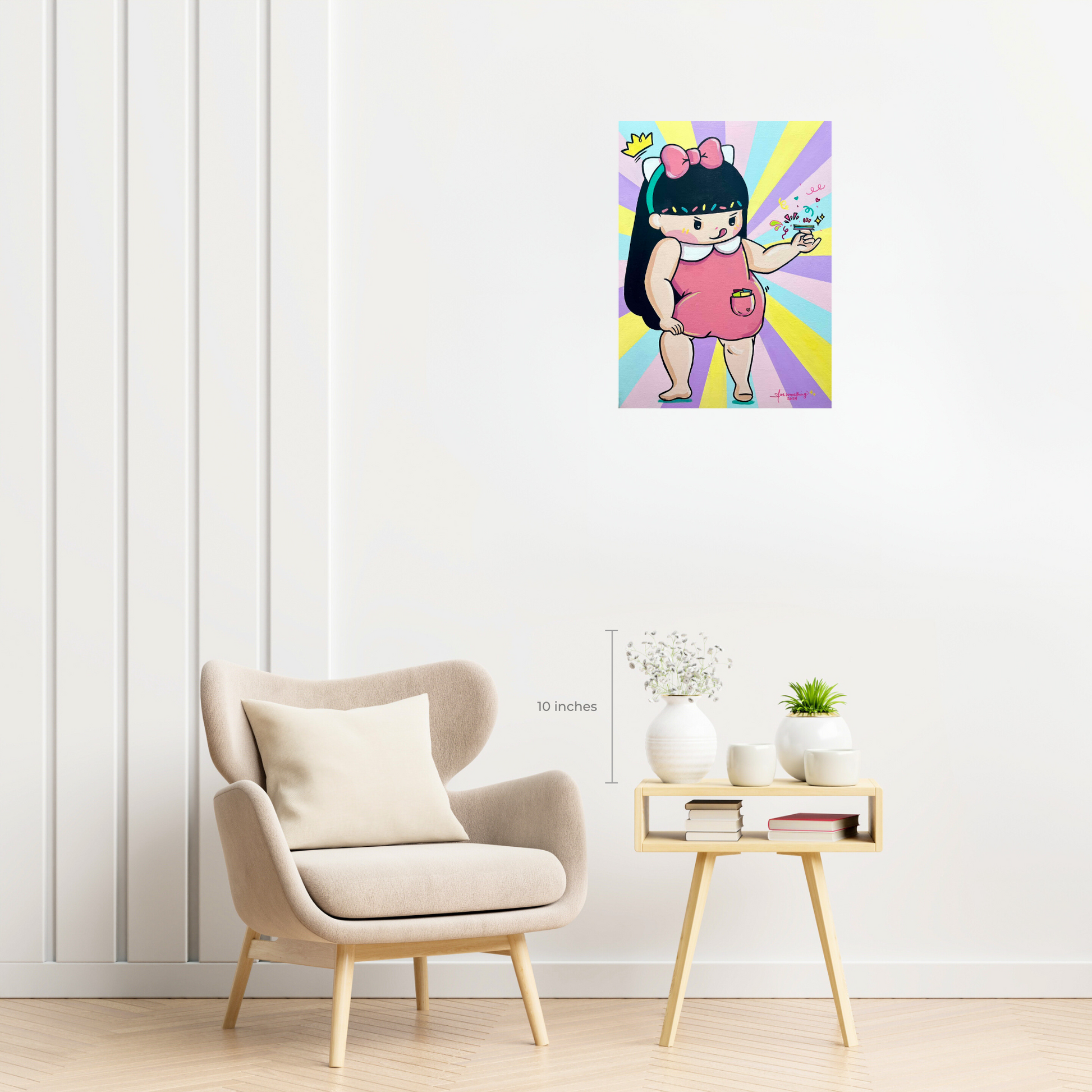 Girl playing teks portrait