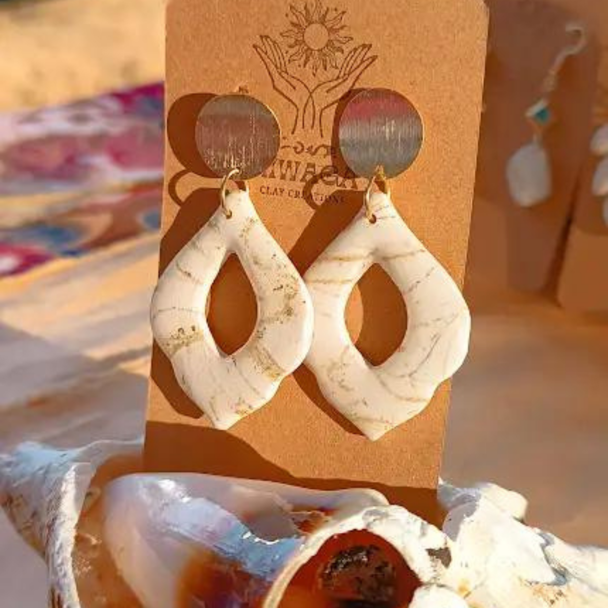 Clarity Clay Earrings; dangling earrings