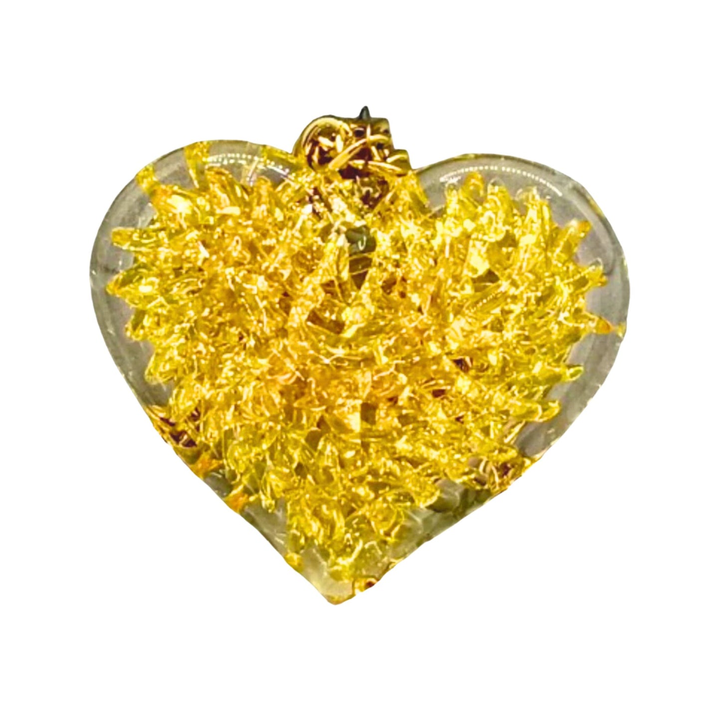 Crochet Glass Heart Pendant Necklace