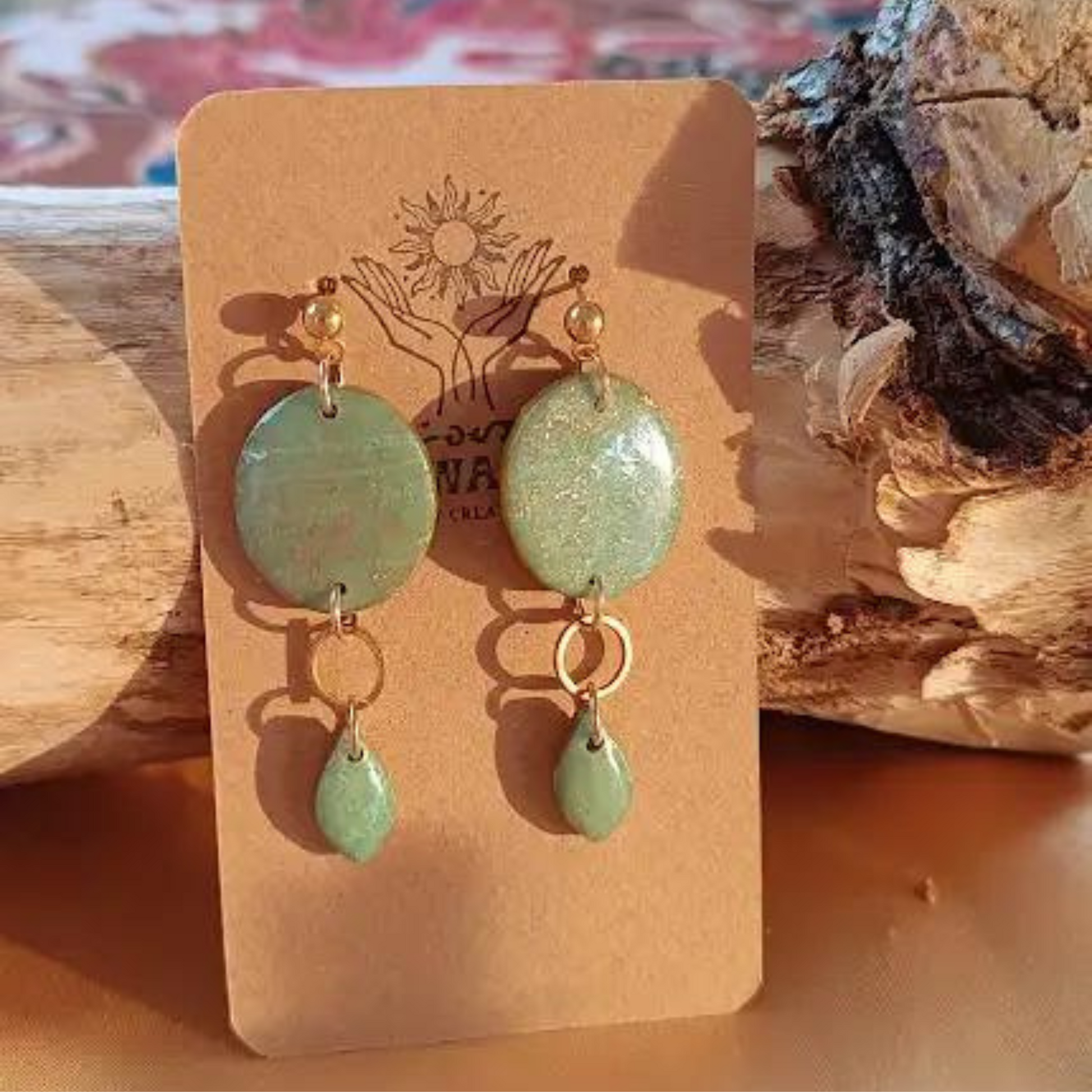 clay dangling earrings