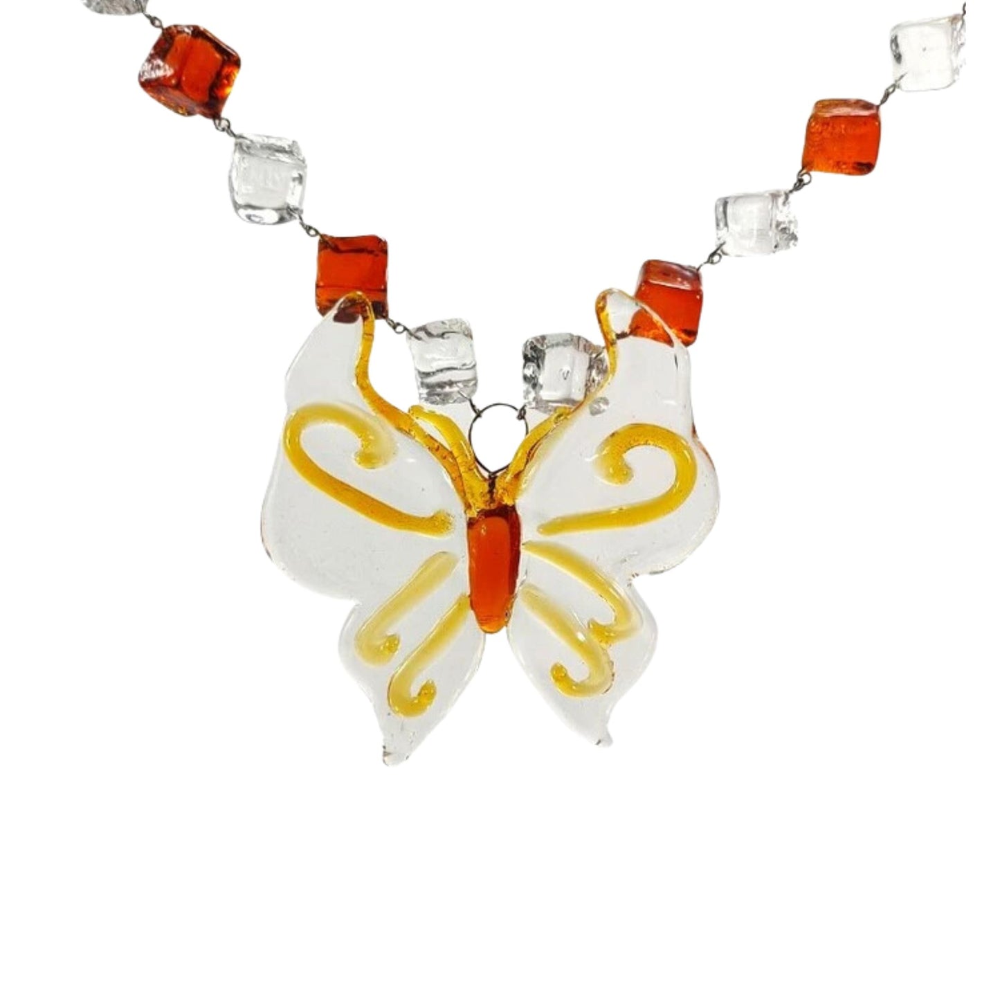 Glass Butterfly Pendant and Dice (Bracelet & Necklace Set)