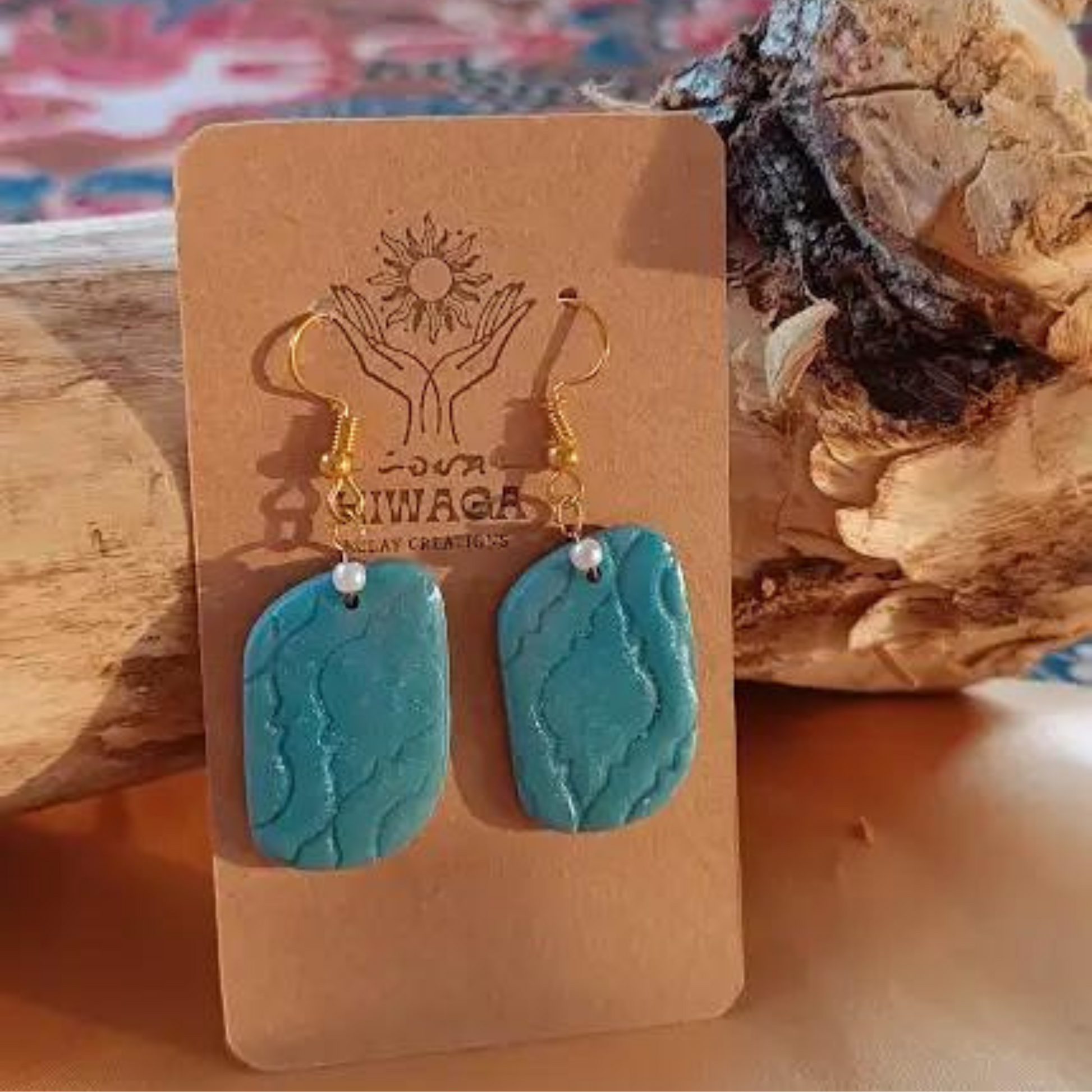 clay dangling earrings