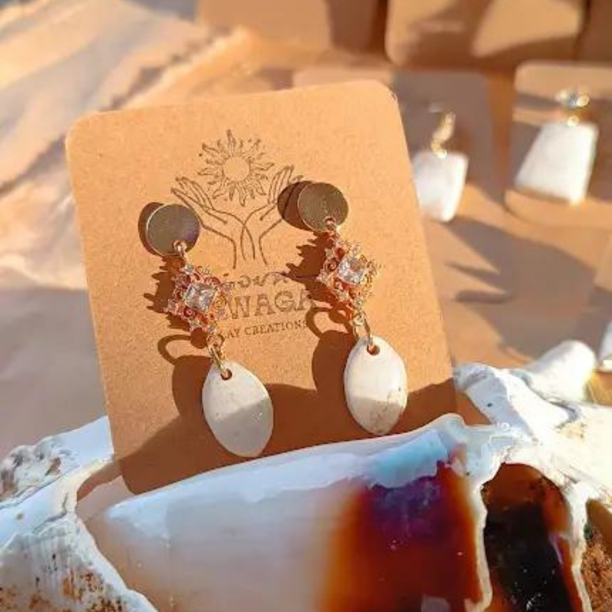 Marinel Clay Earrings; Polymer clay with stainless steel