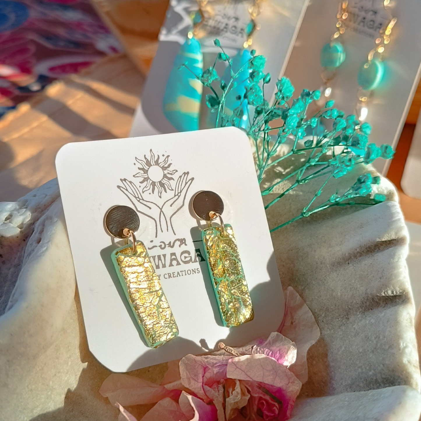 Dangle Clay Earrings;polymer clay with stainless steel