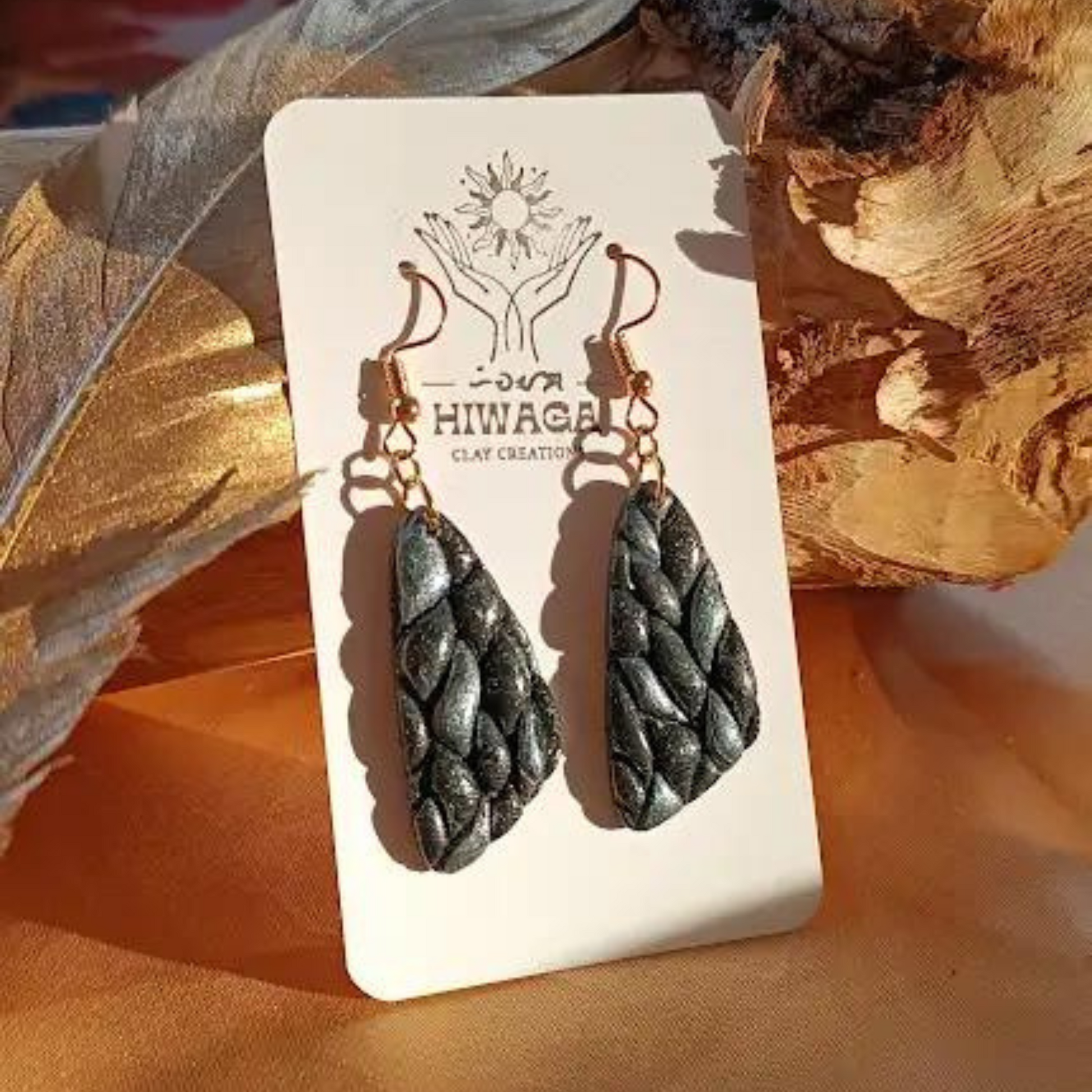 Orion Clay Earrings; dangling earrings