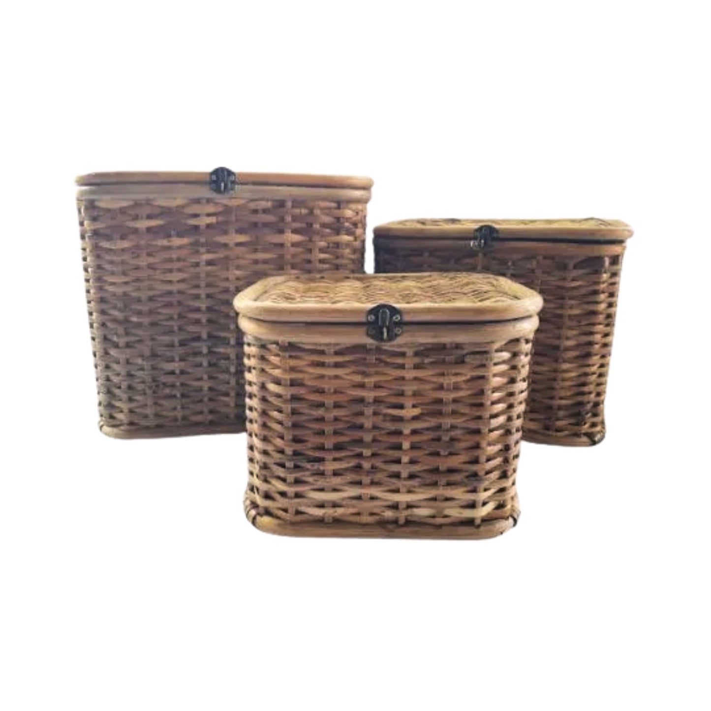 Ilokana Handicrafts Rattan Storage Basket Organizer with Lock