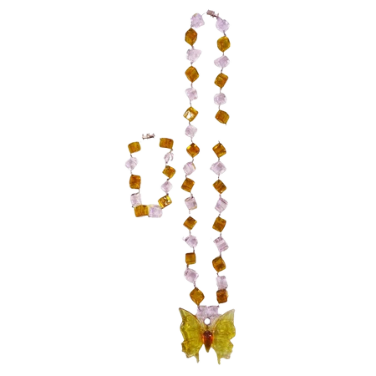 Solid Color Butterfly Pendant in Glass Dice Set