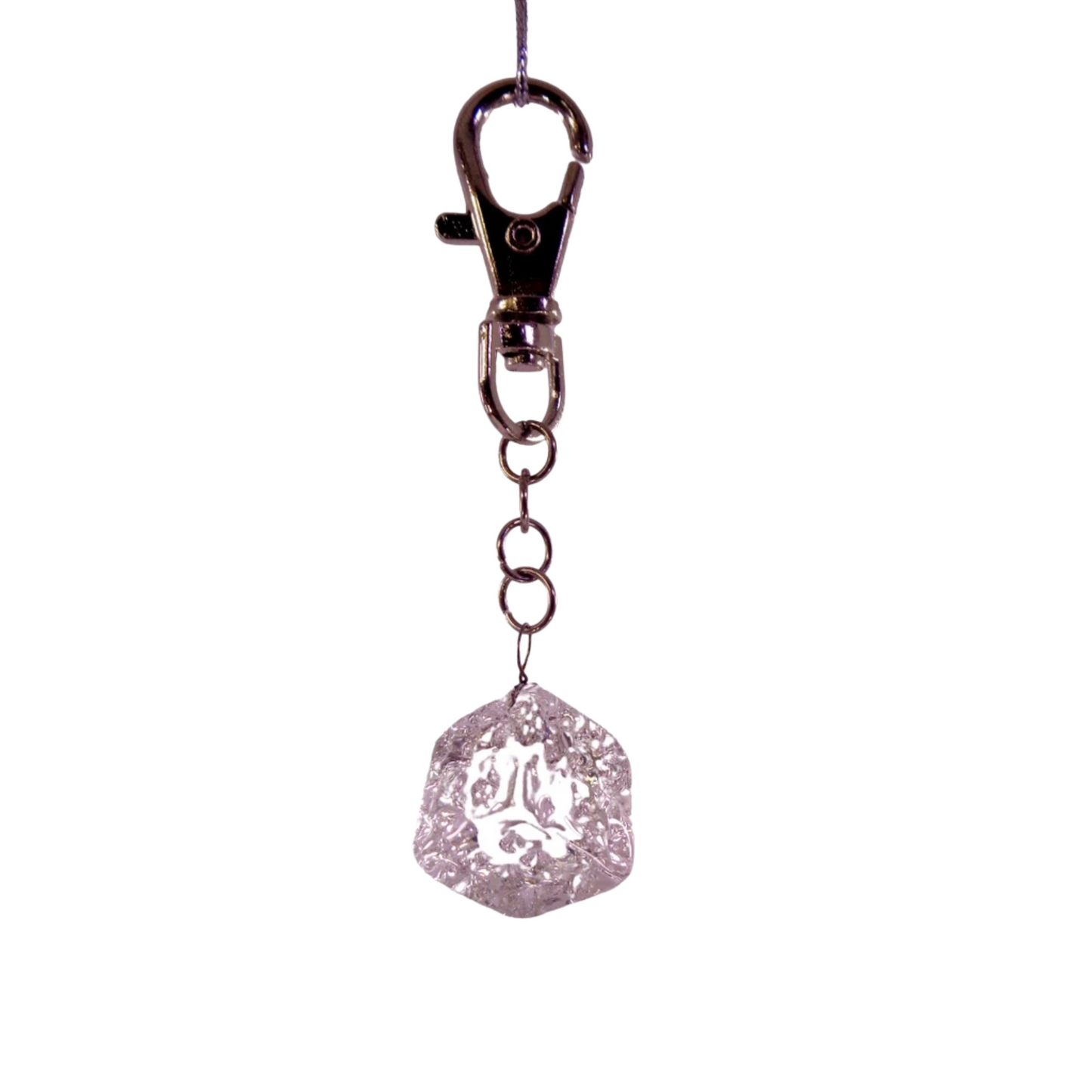Dice Glass Pendant Key Chain Holder