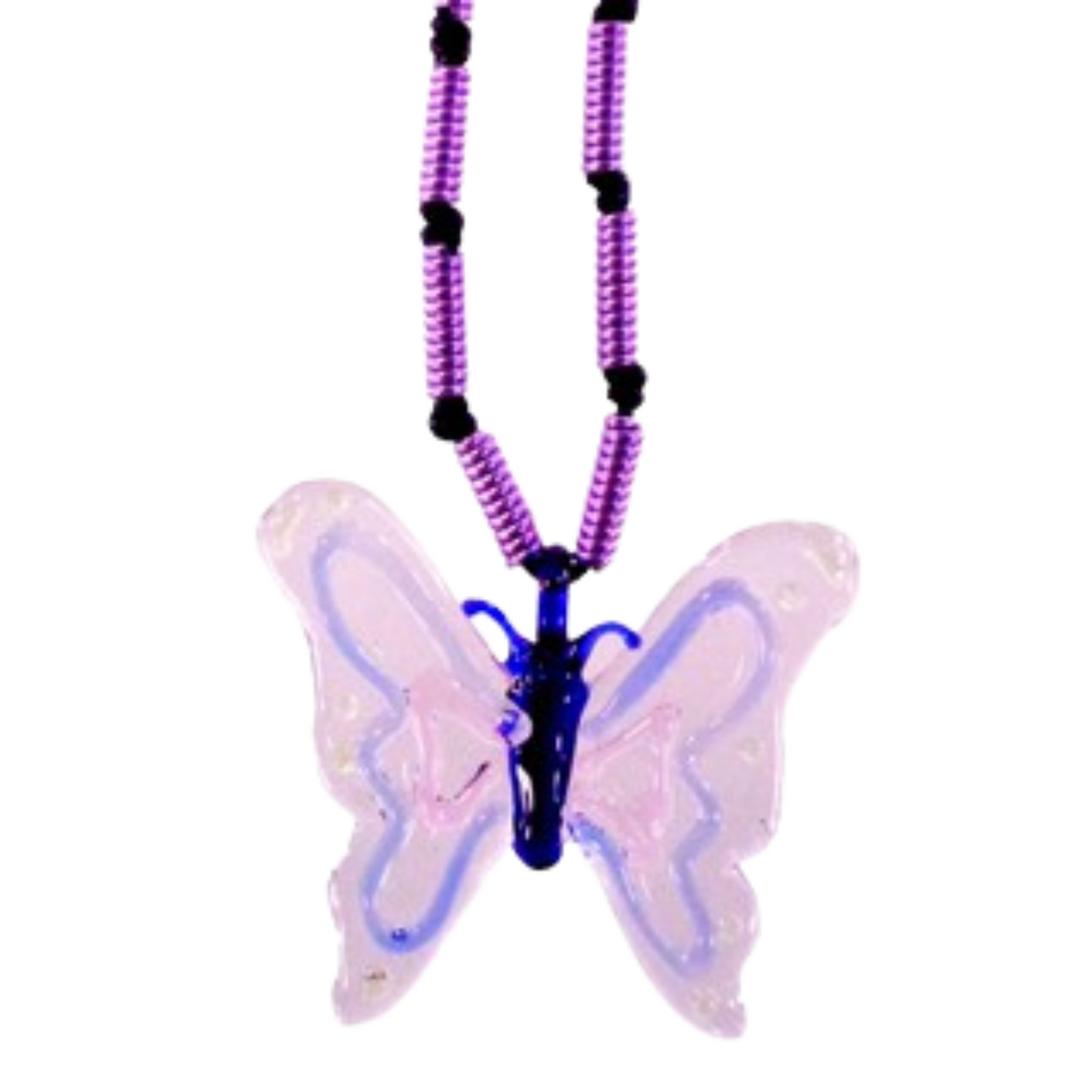 Butterfly Pendant in Aluminum Wire Full Long Necklace