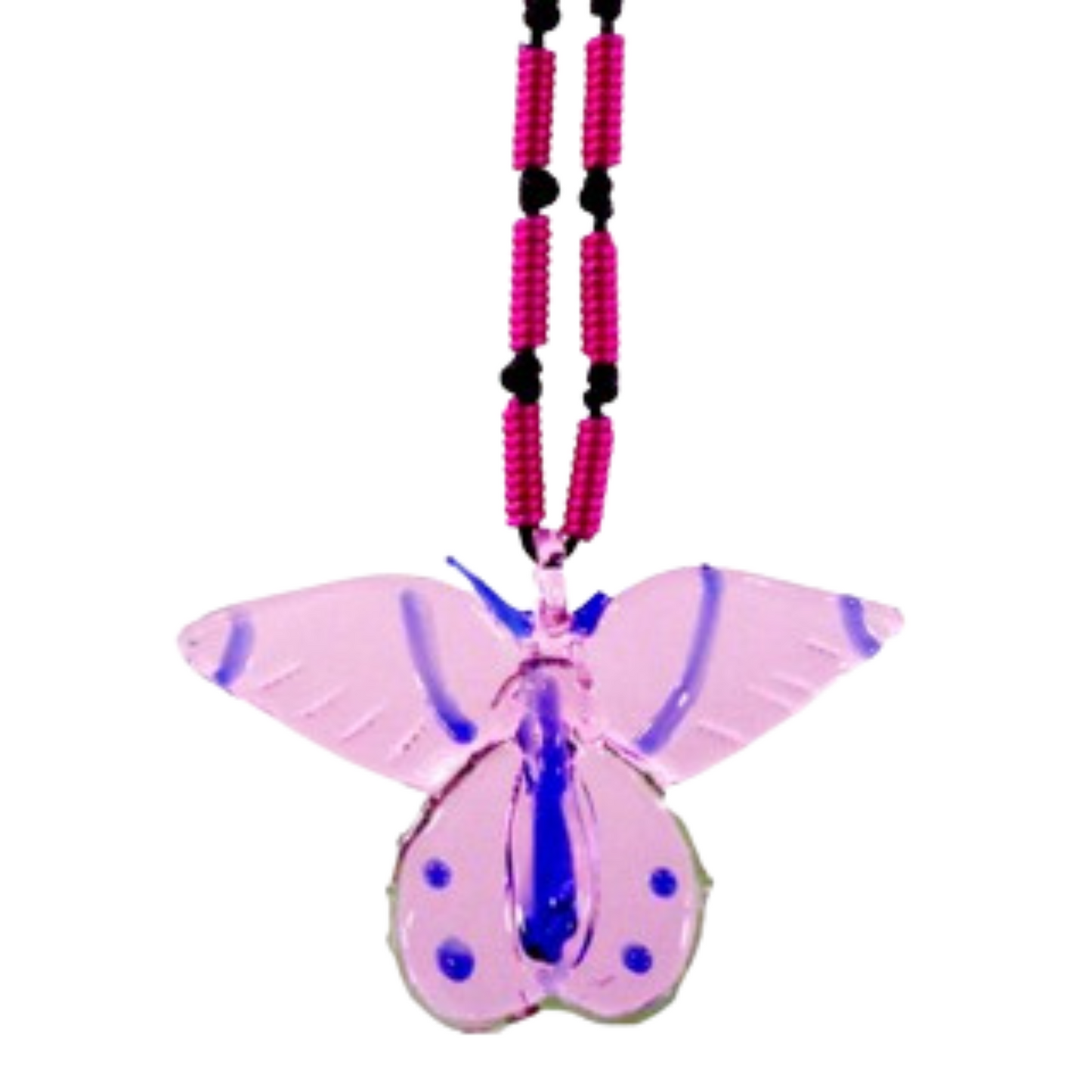 Butterfly Pendant in Aluminum Wire Full Long Necklace
