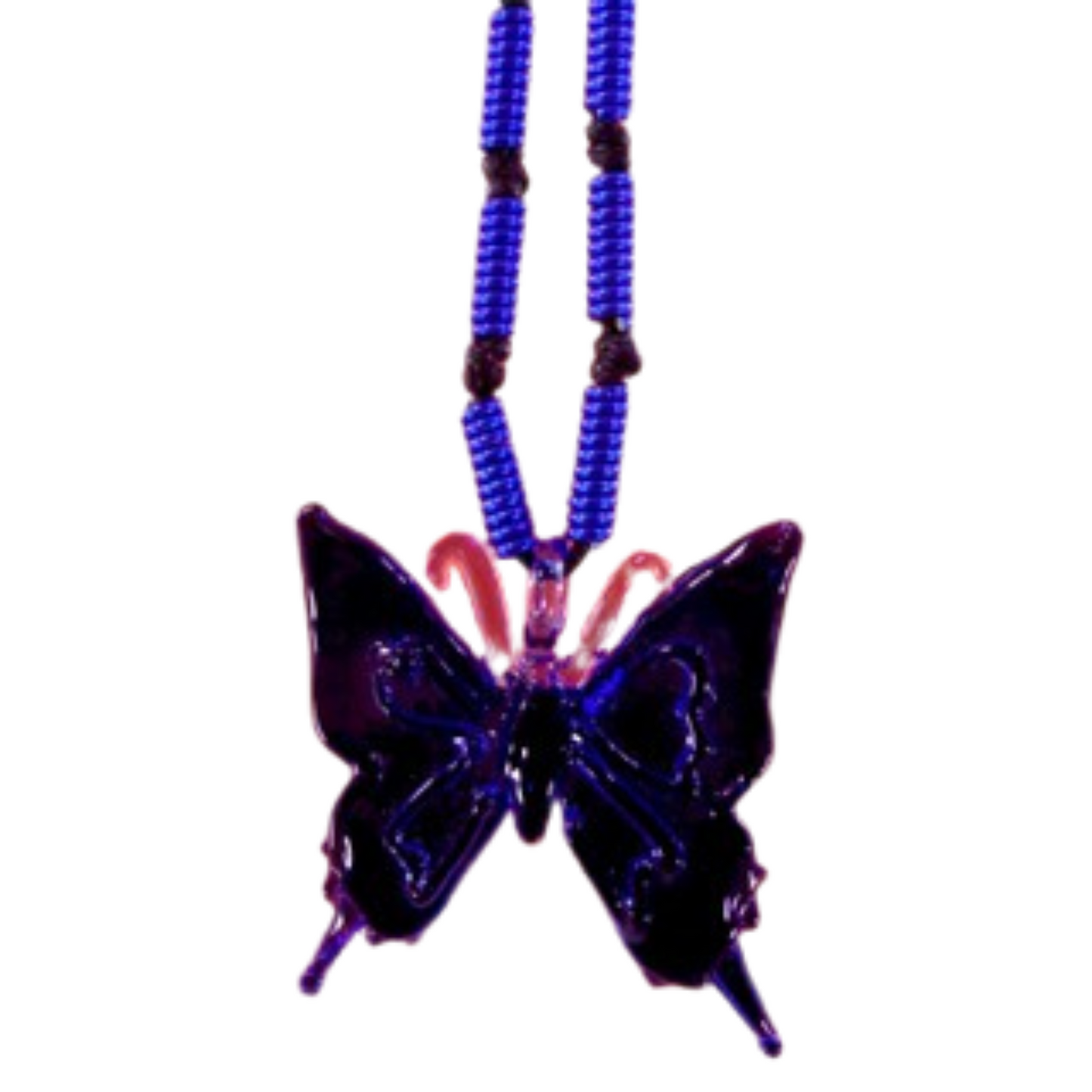 Butterfly Pendant in Aluminum Wire Full Long Necklace