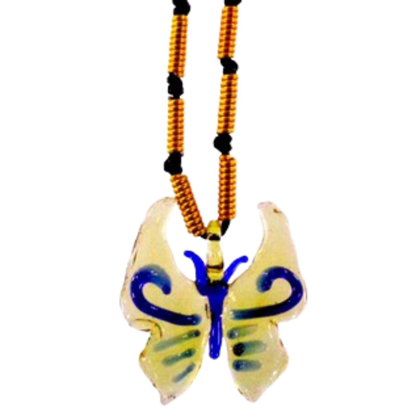 Butterfly Pendant in Aluminum Wire Full Long Necklace