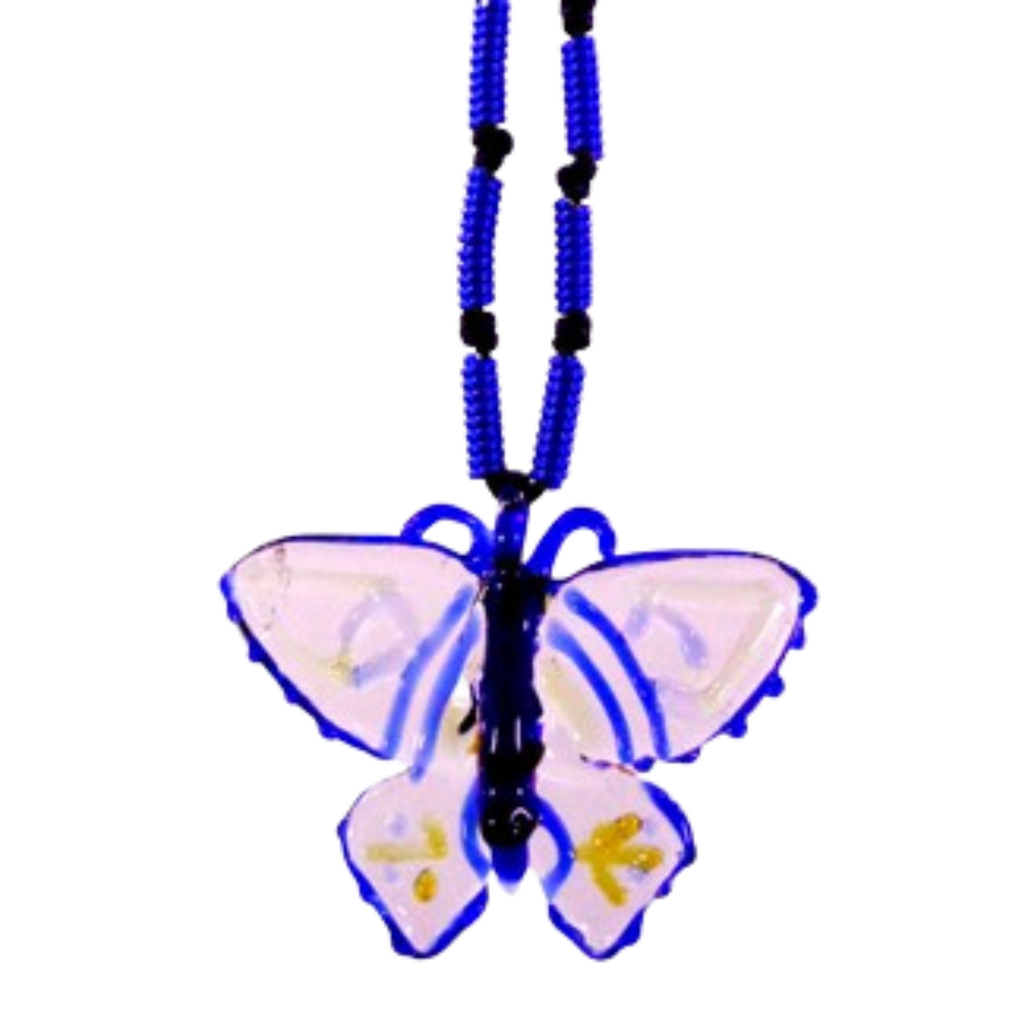 Butterfly Pendant in Aluminum Wire Full Long Necklace