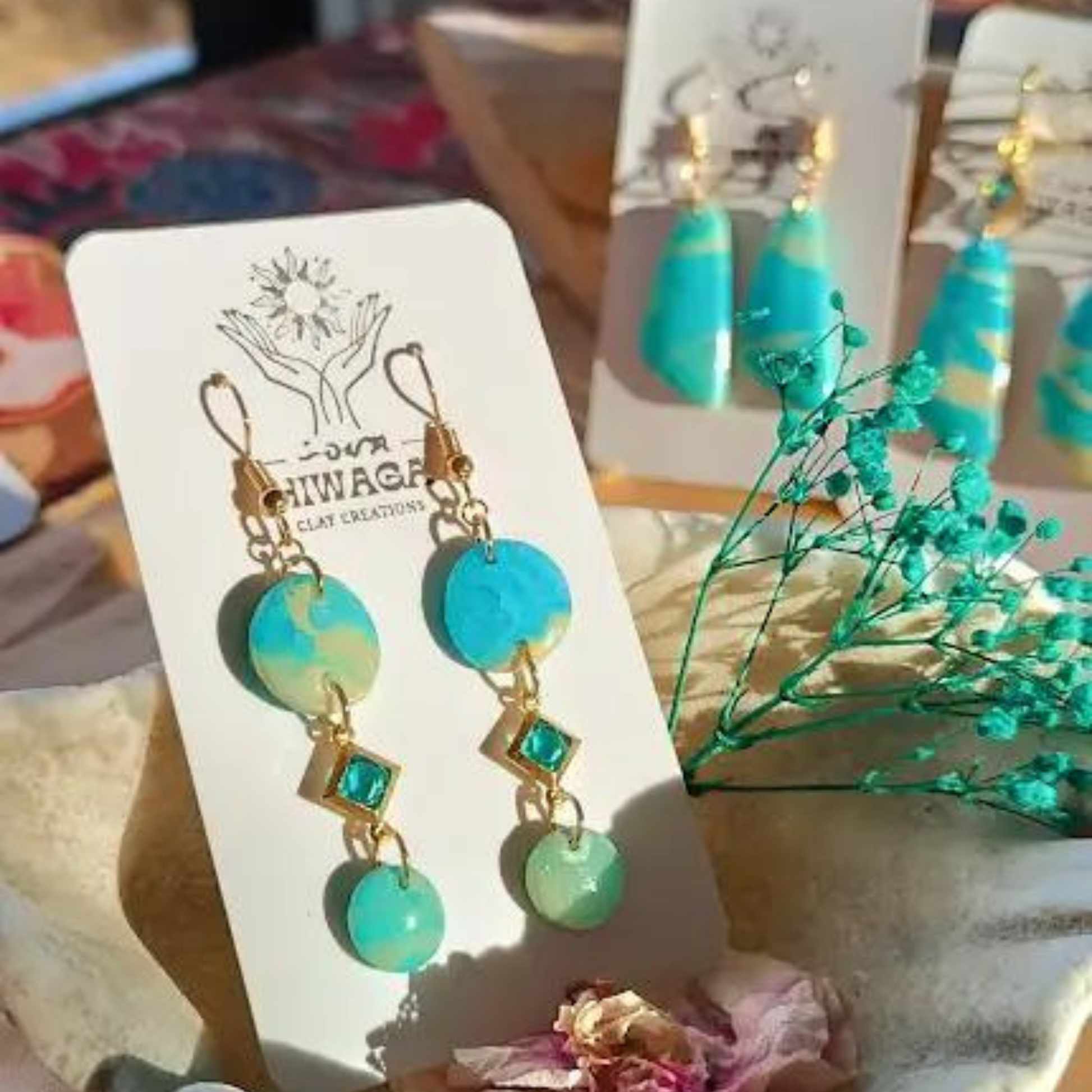 Seabliss Clay Earrings; dangling earrings