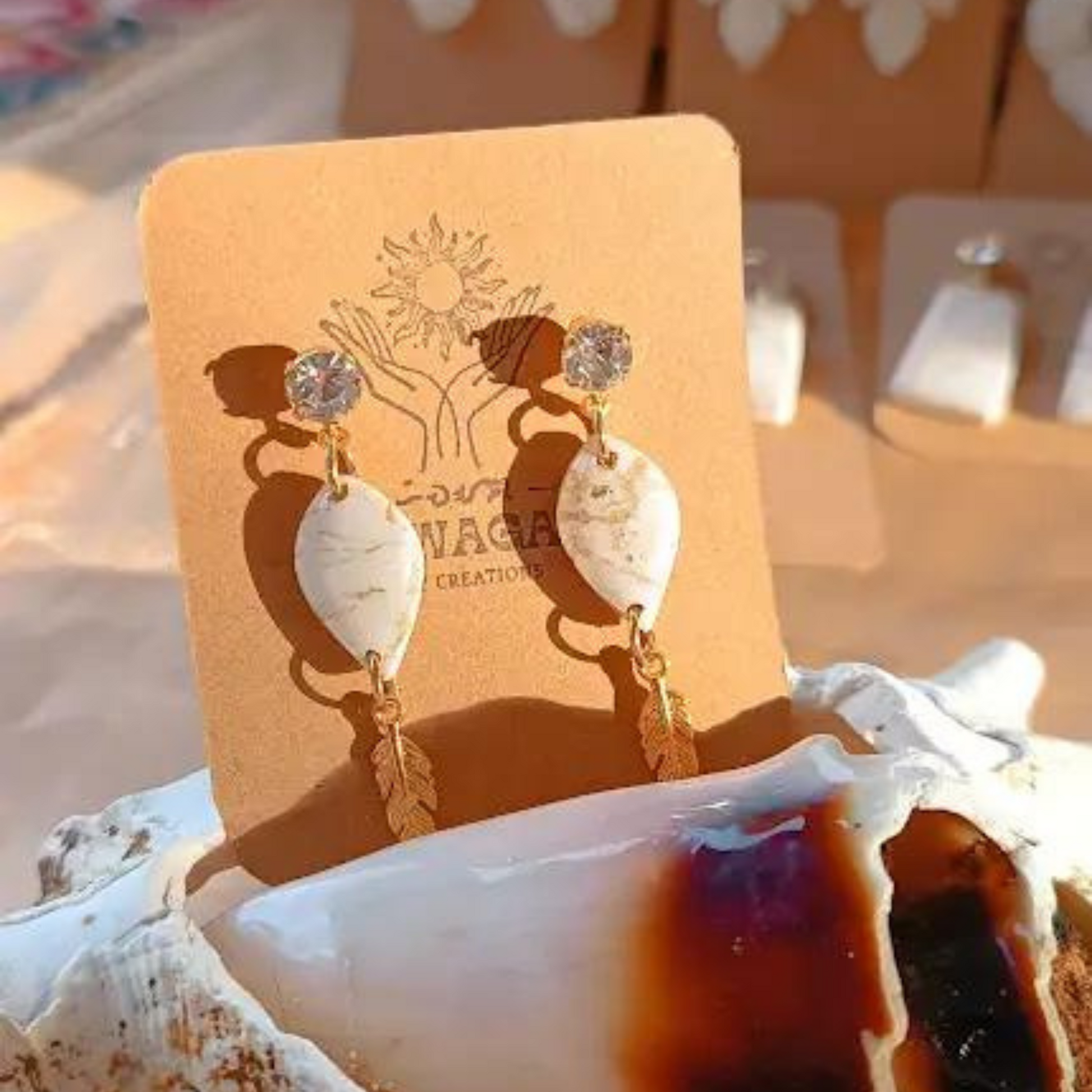 Swan Clay Earrings;Polymer clay with stainless steel