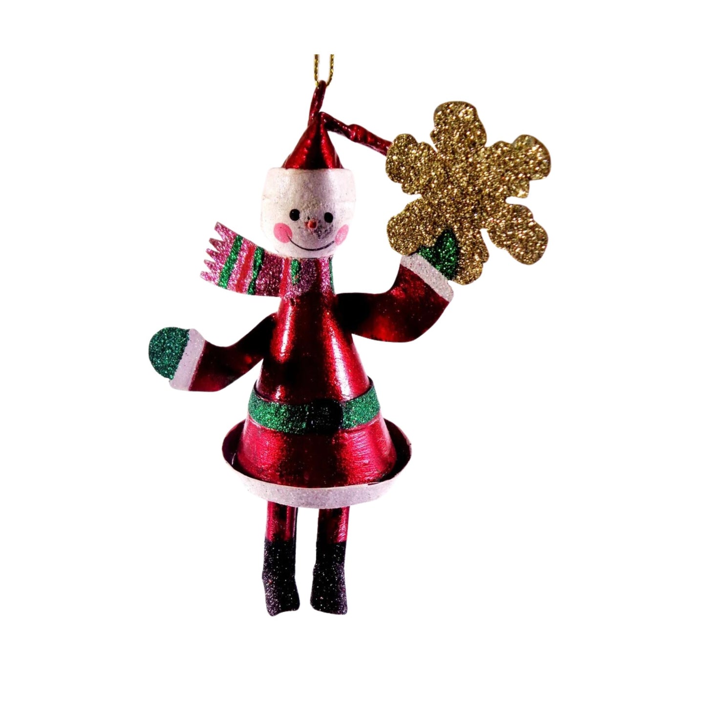 Tins and Wire Red Snowman