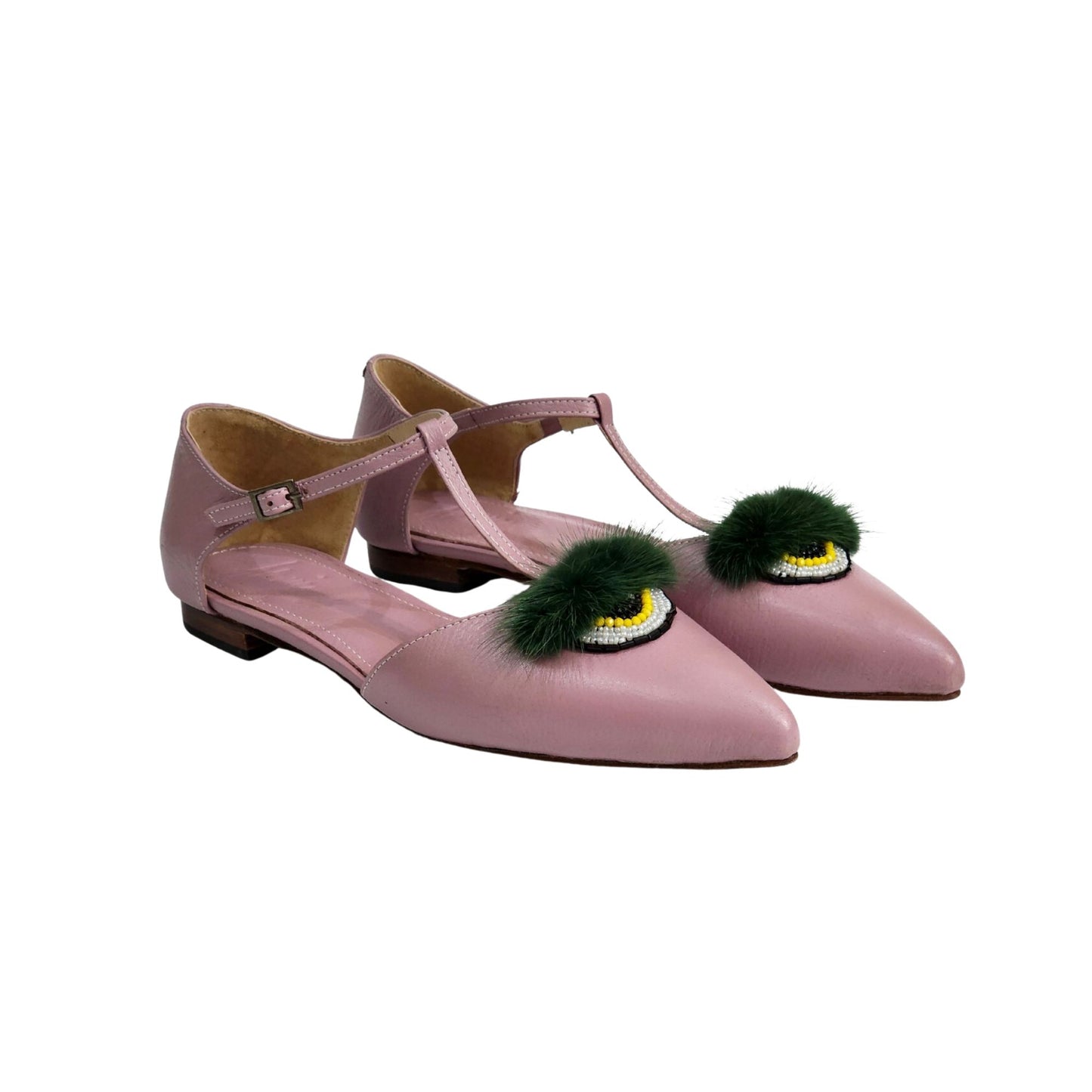 Pink Fur Flats