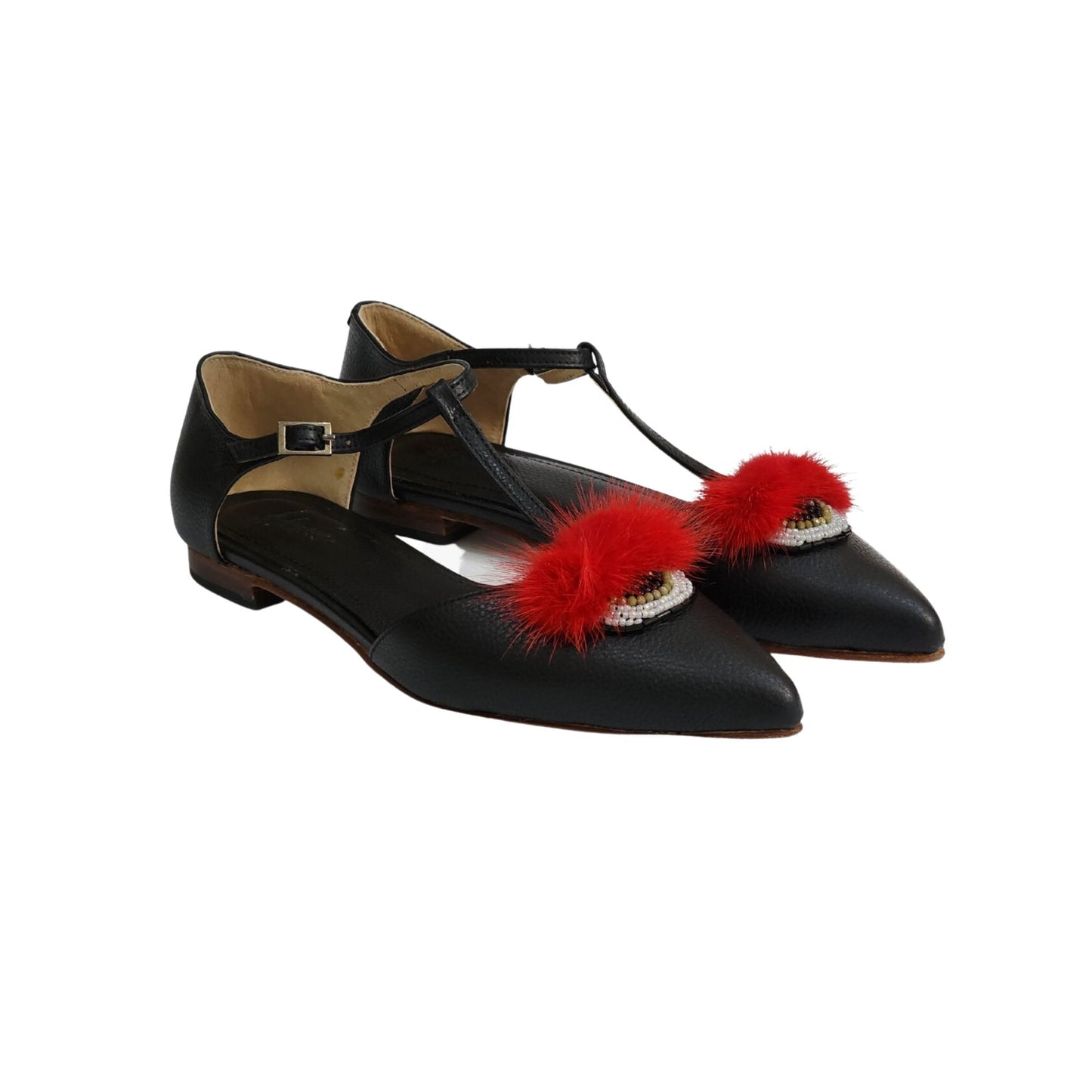 Black Retro Flats
