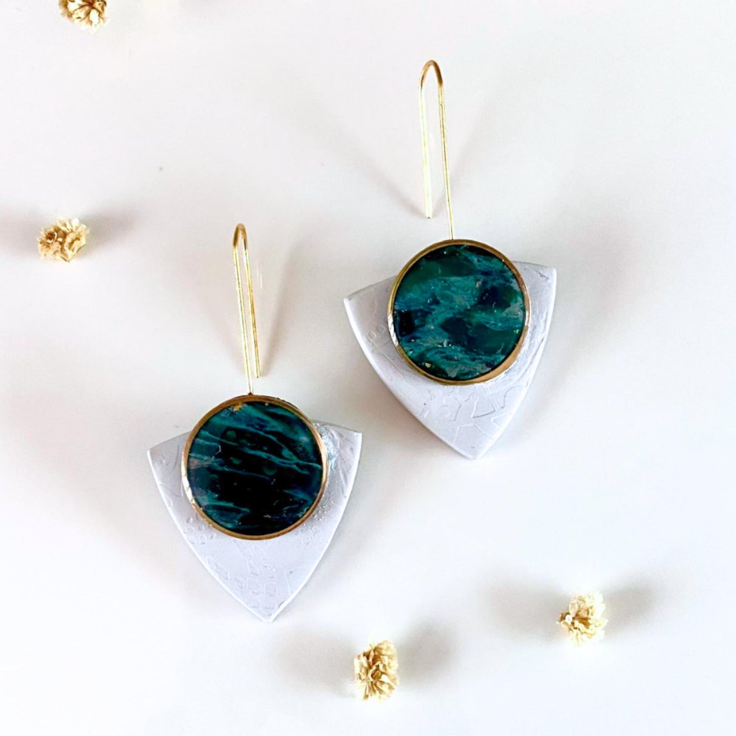 White Chunky Earrings