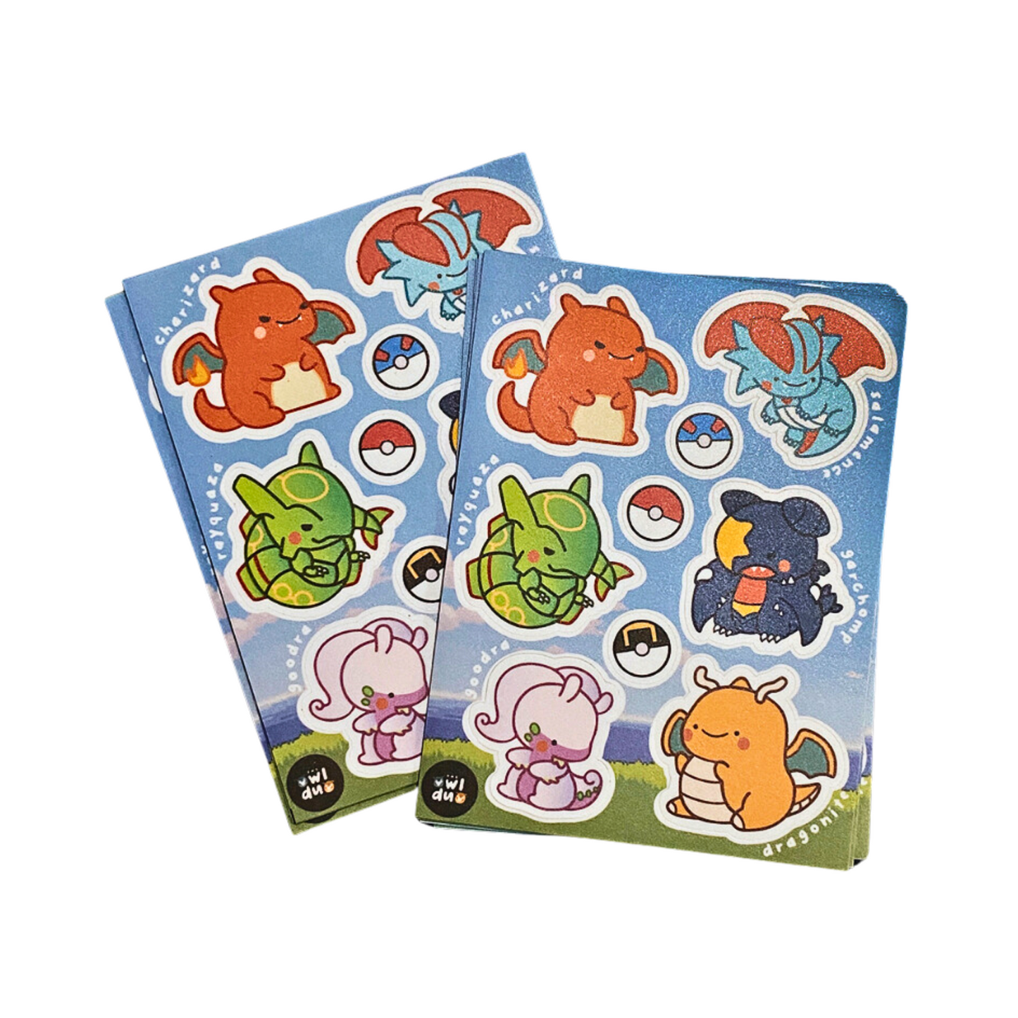 "Dragon" Pokemon Matte Peel Off Stickers by Priscilla & Sarah Cheung