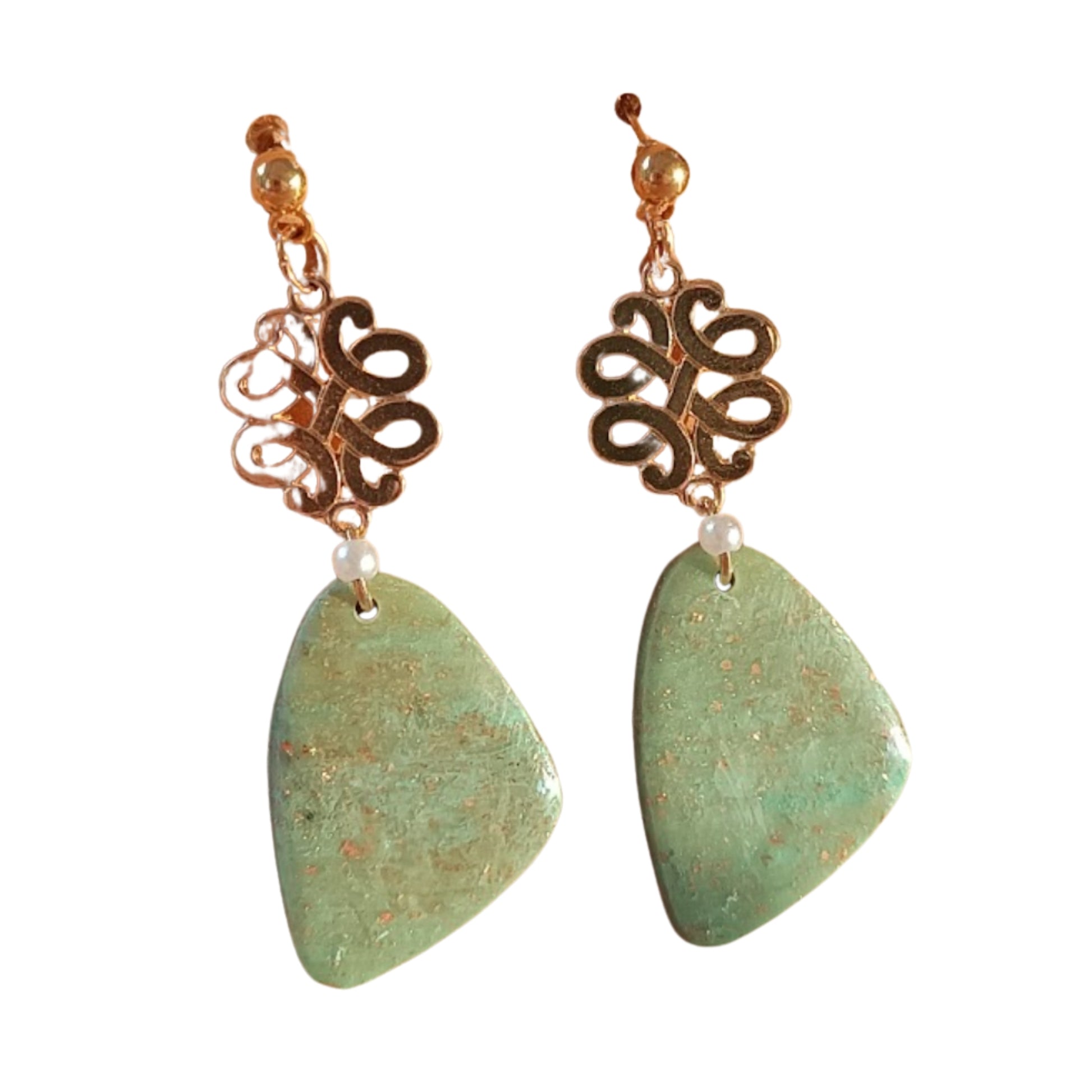 Emerald Clay Earrings
