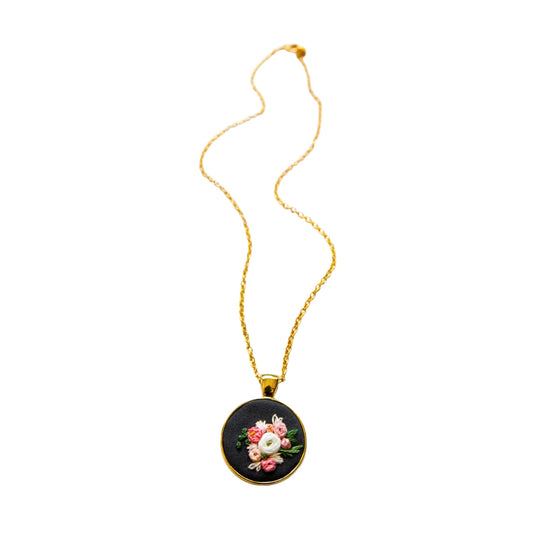 Estelle's Flowers Hand Embroidered Necklace