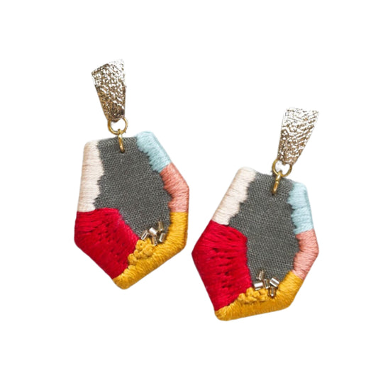 Sinag Hand Embroidered Earrings