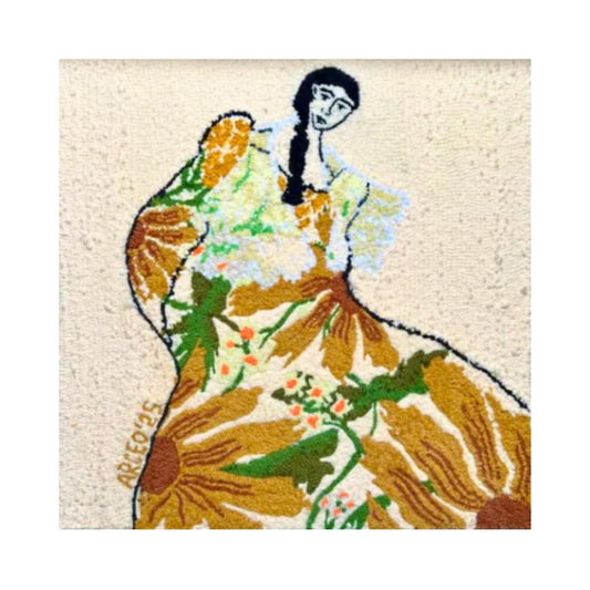 Sunflower Lady Bottle: How I Feel Today (2 Tufted Wall Art - Original)