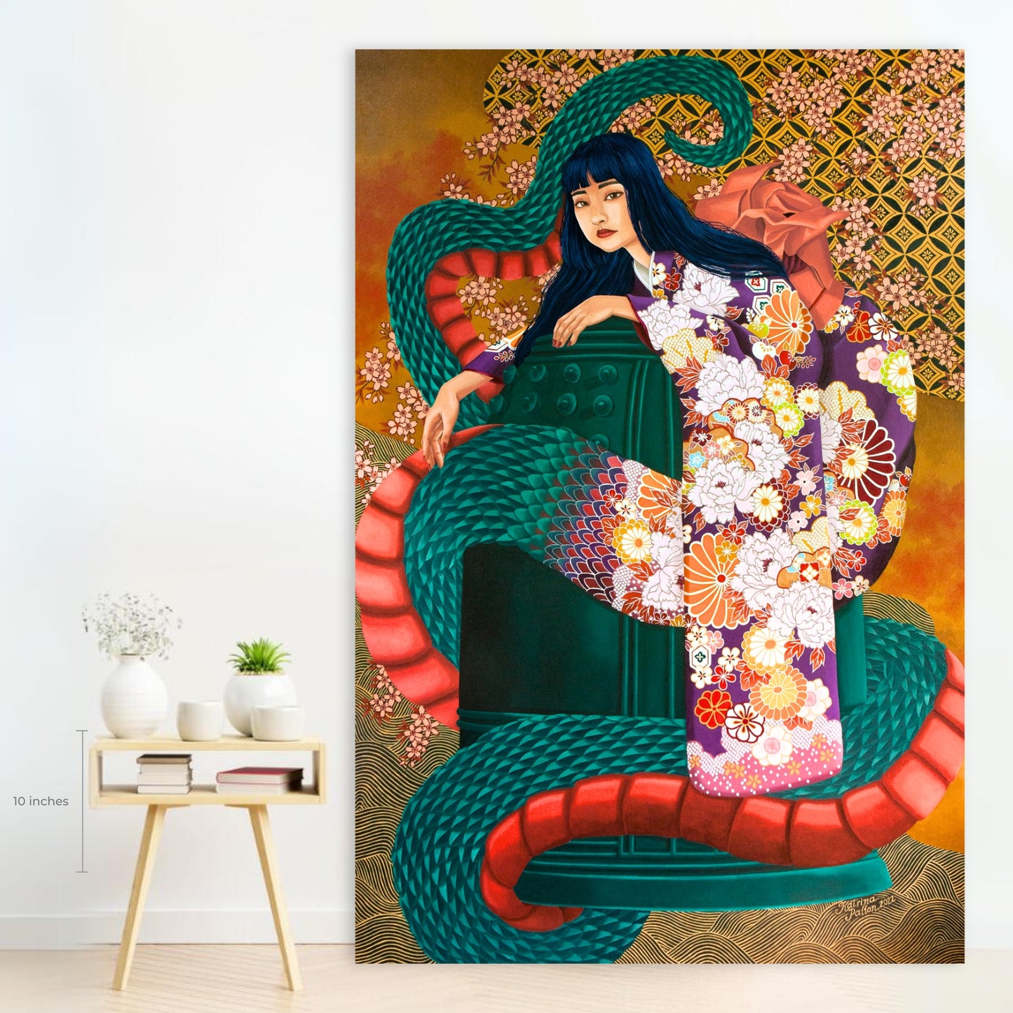 Kiyohime Painting by Katrina Pallon
