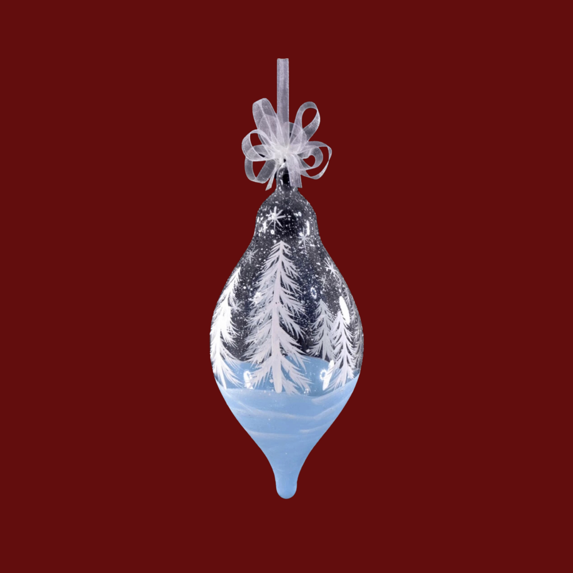White Christmas Glass Ornaments