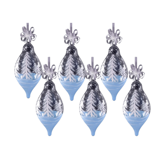 White Christmas Glass Ornaments