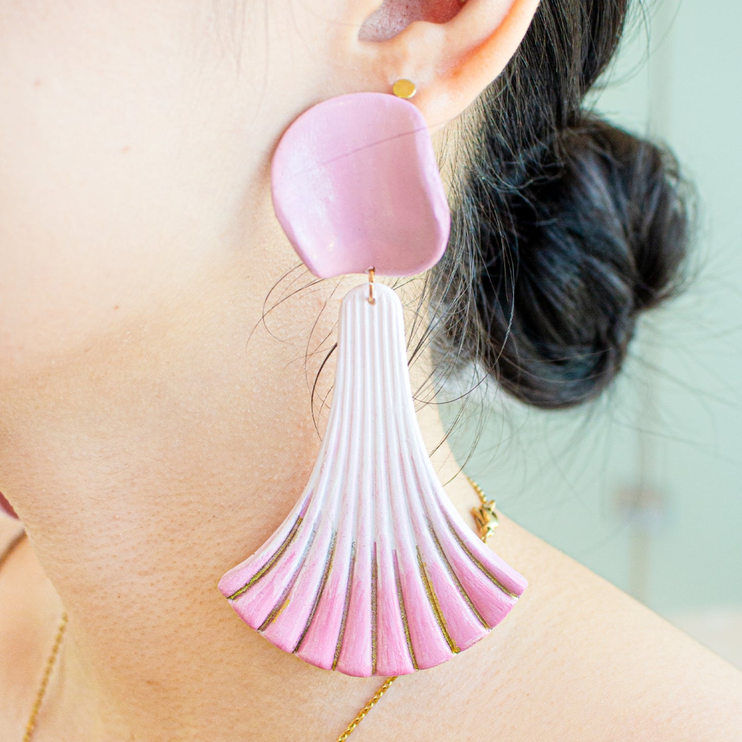Pink Chunky Earrings