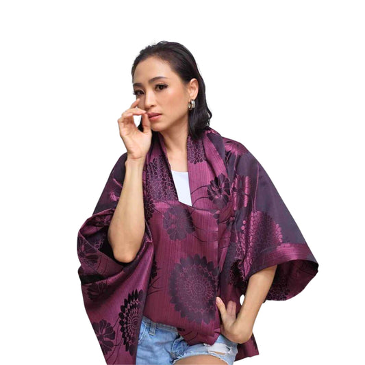 Multi-way Kimono in Magenta River Flowers