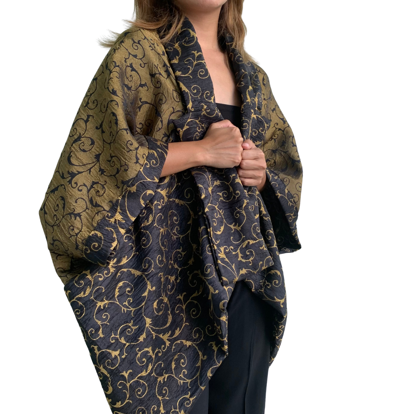Black Pattern Kimono