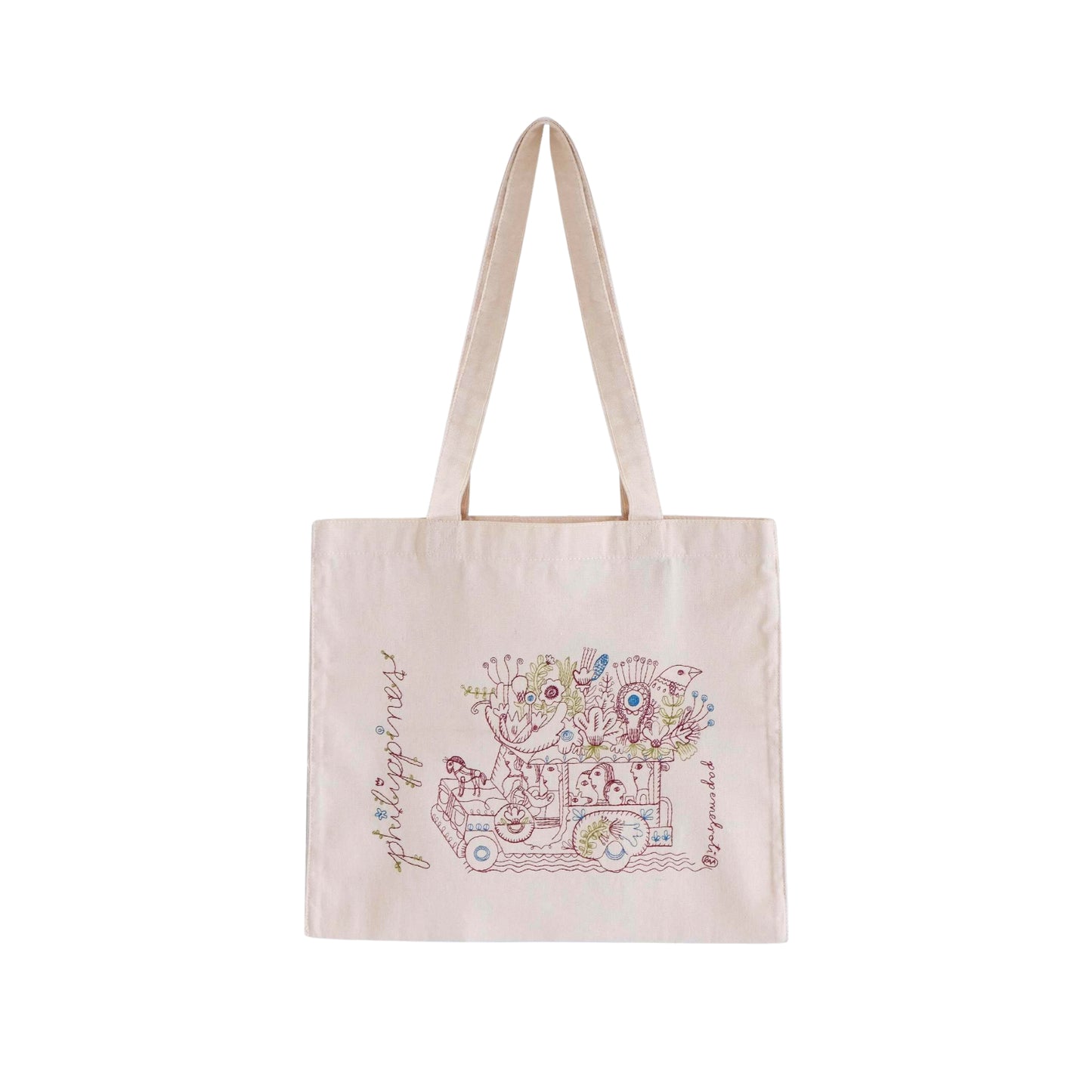 Floral Philippine Jeepney Canvas Bag