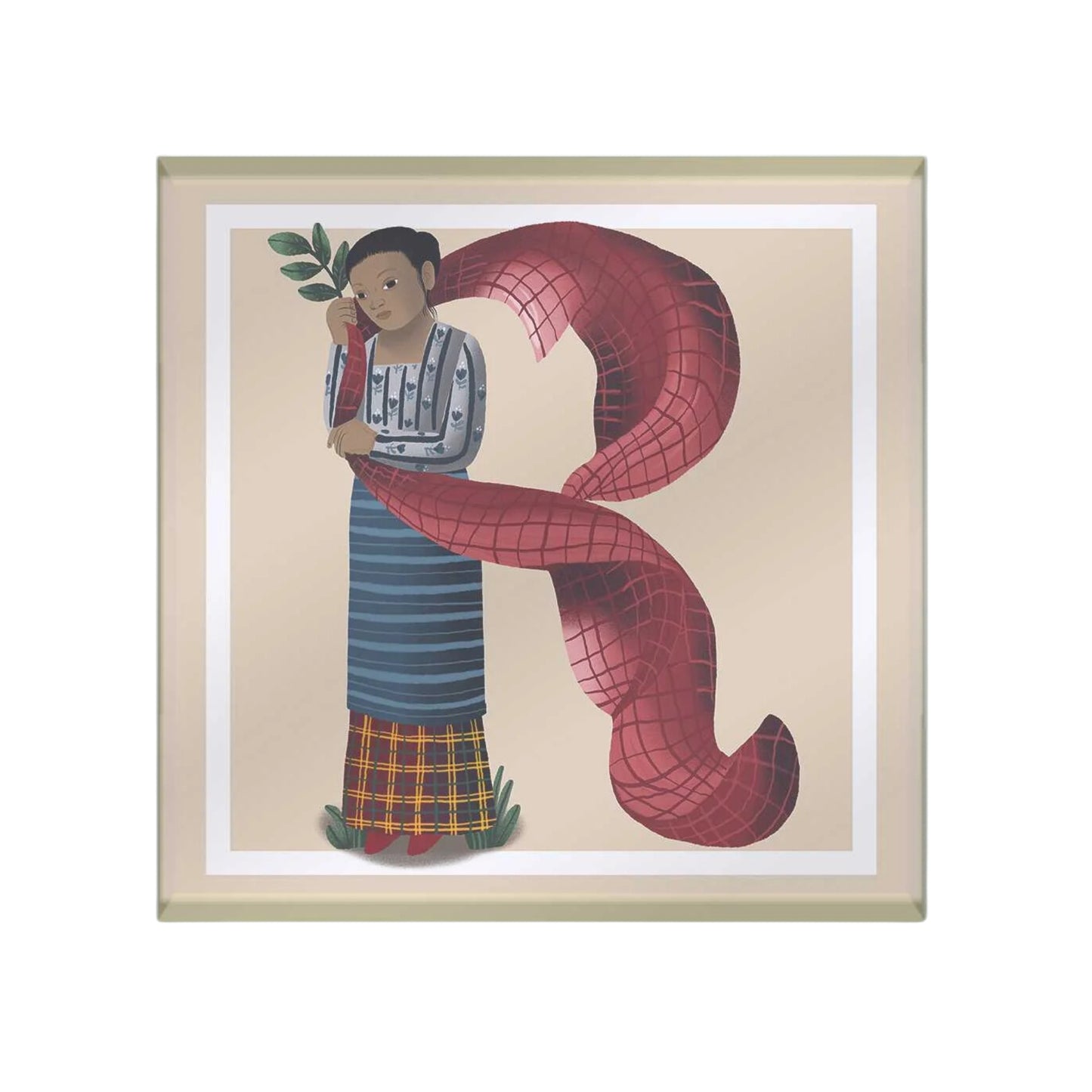 Letras Y Figuras Glass Coaster