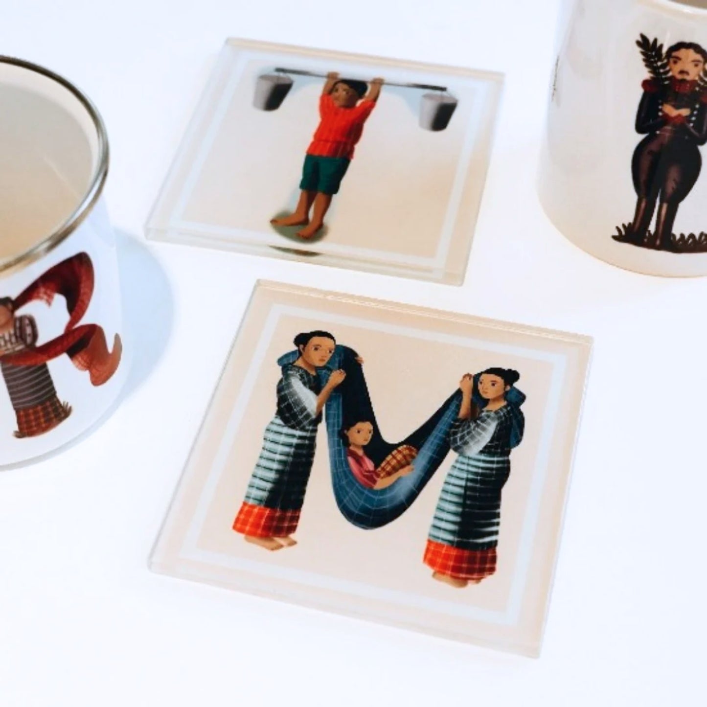 Letras Y Figuras Glass Coaster