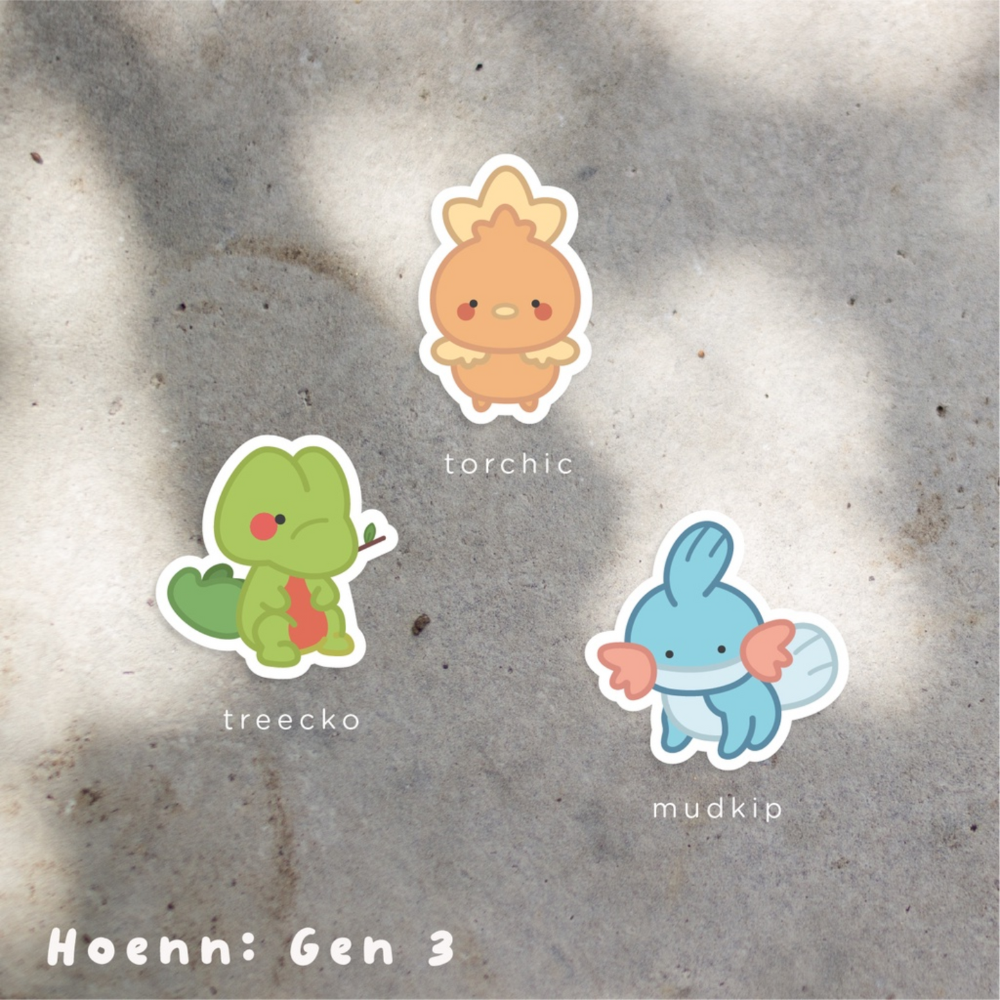Pokemon Starters Gen 1-9 Arceus Sticker Pack Hoenn: Gen 3