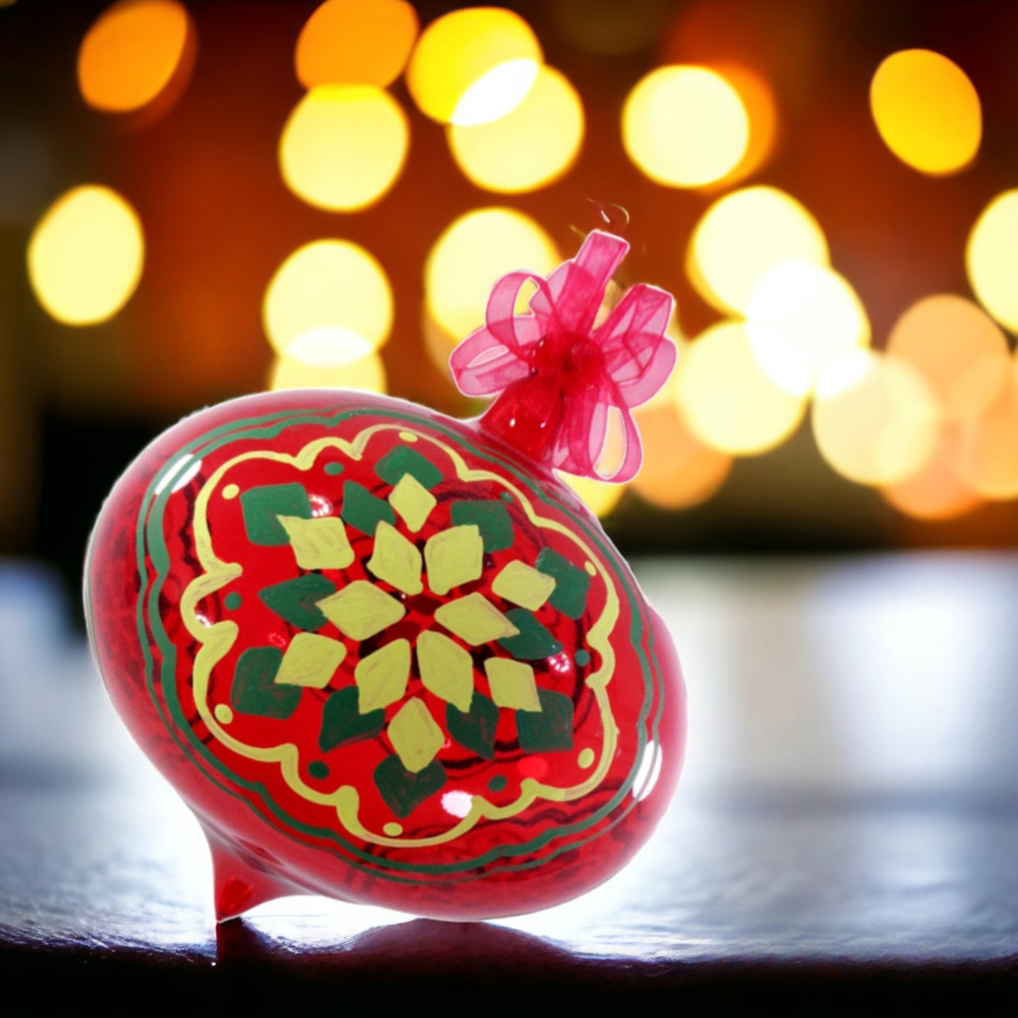 Red Glass Christmas Ornaments, Set of 6