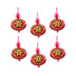 Red Glass Christmas Ornaments, Set of 6