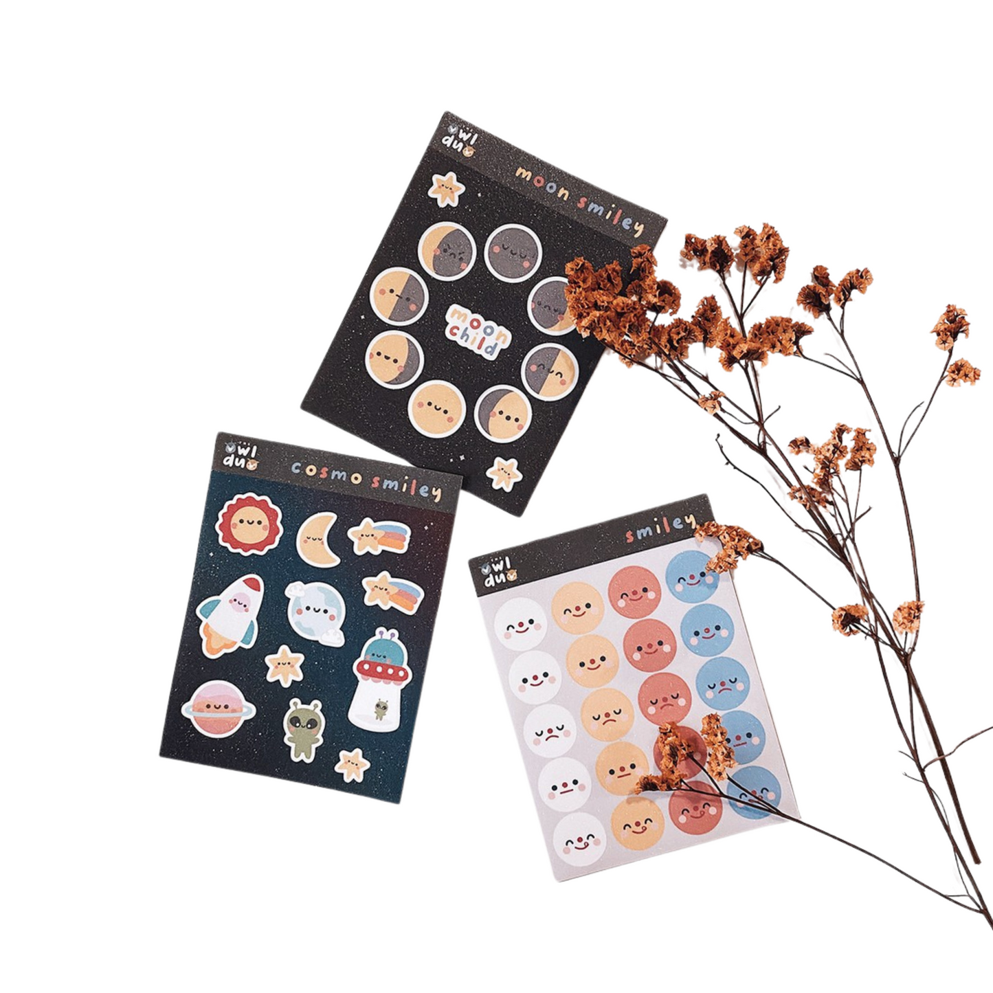 Smiley Glittered Peel Off Stickers by Priscilla & Sarah Cheung