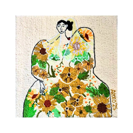 Sunflower Lady Bottle: How I Feel Today (Tufted Wall Art)