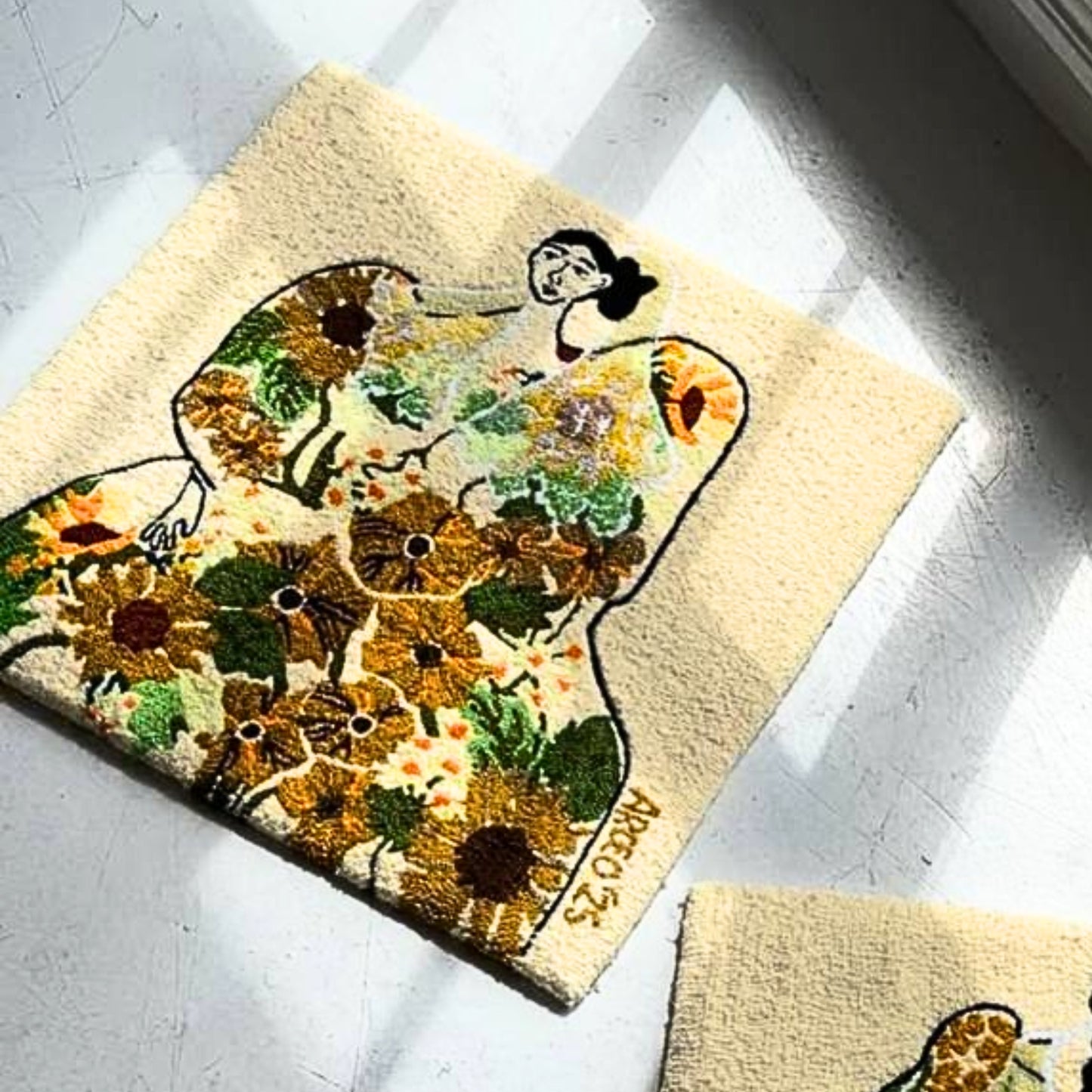Sunflower Lady Bottle: How I Feel Today (Tufted Wall Art)