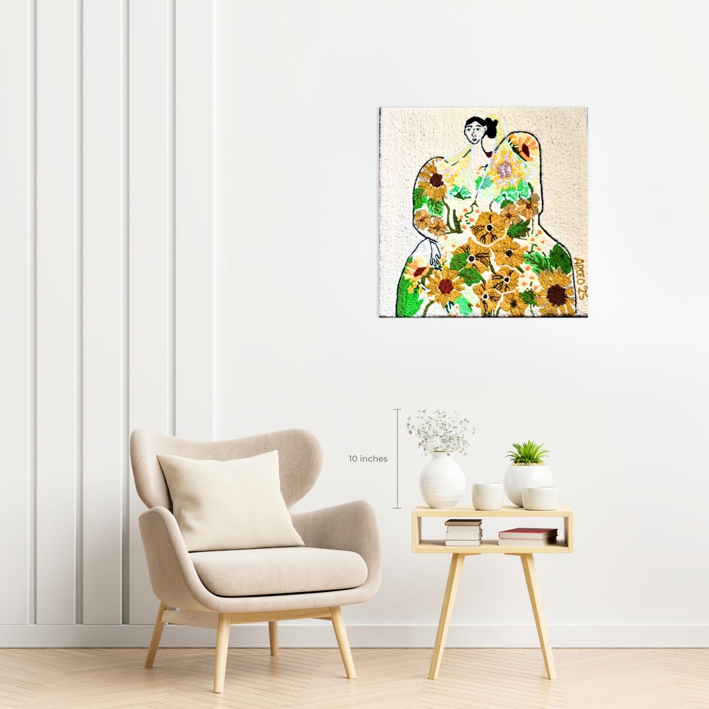 Sunflower Lady Bottle: How I Feel Today (Tufted Wall Art)