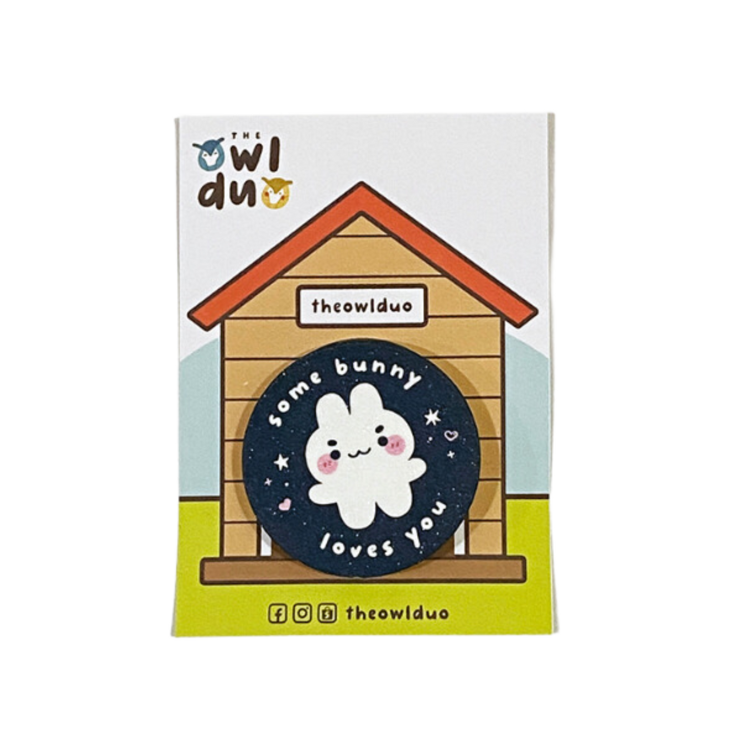 The Owl Duo Priscilla and Sarah Cheung Animal Button Pins Bunny