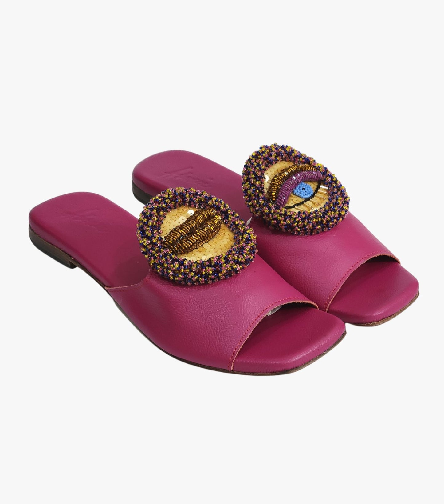 Beaded Heels Magenta
