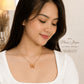 Plain Stripe Mini Butterfly Pendant 18k Gold Necklace